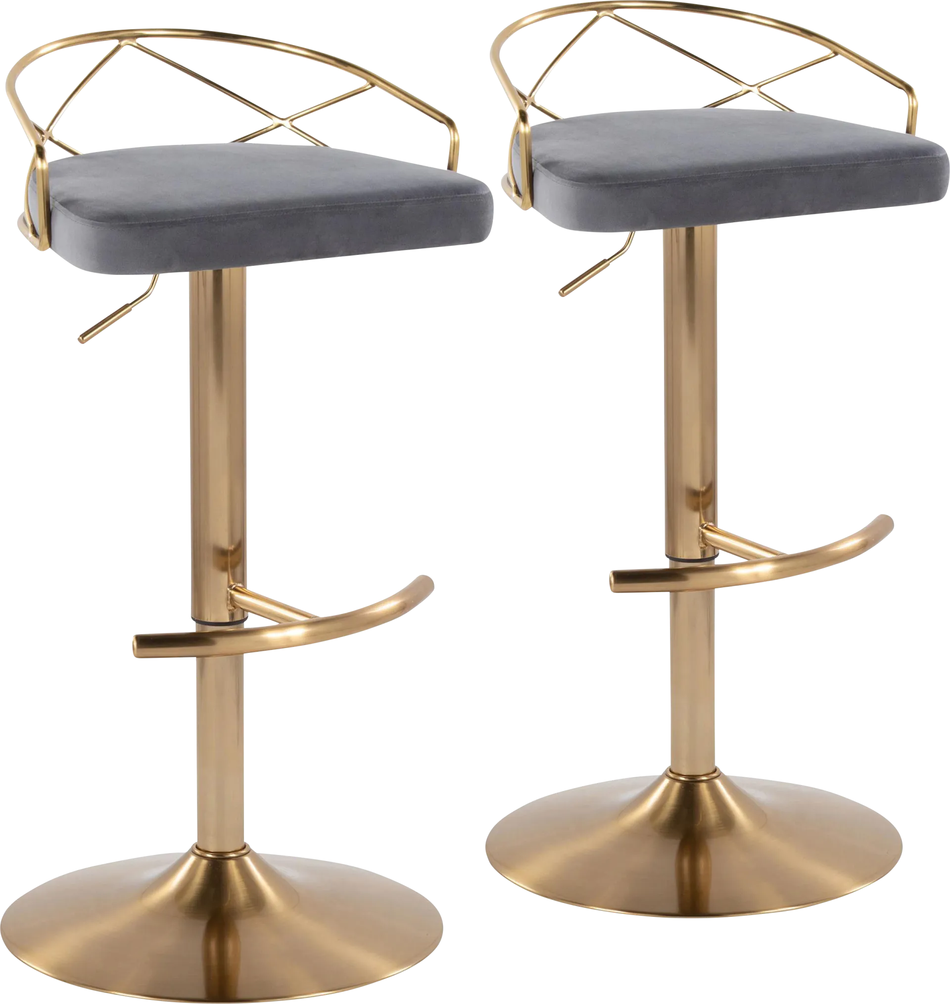 Ravensburg II Gray Adjustable Barstool, Set of 2 - Image 1