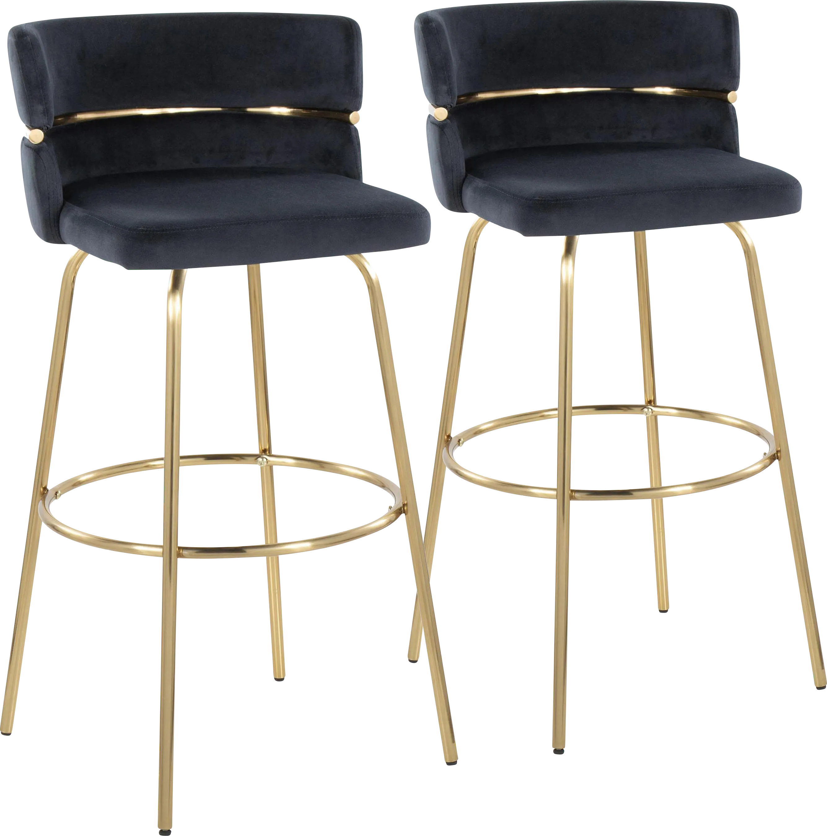 Percivale III Black Swivel Barstool, Set of 2 - Thumbnail - Image 1