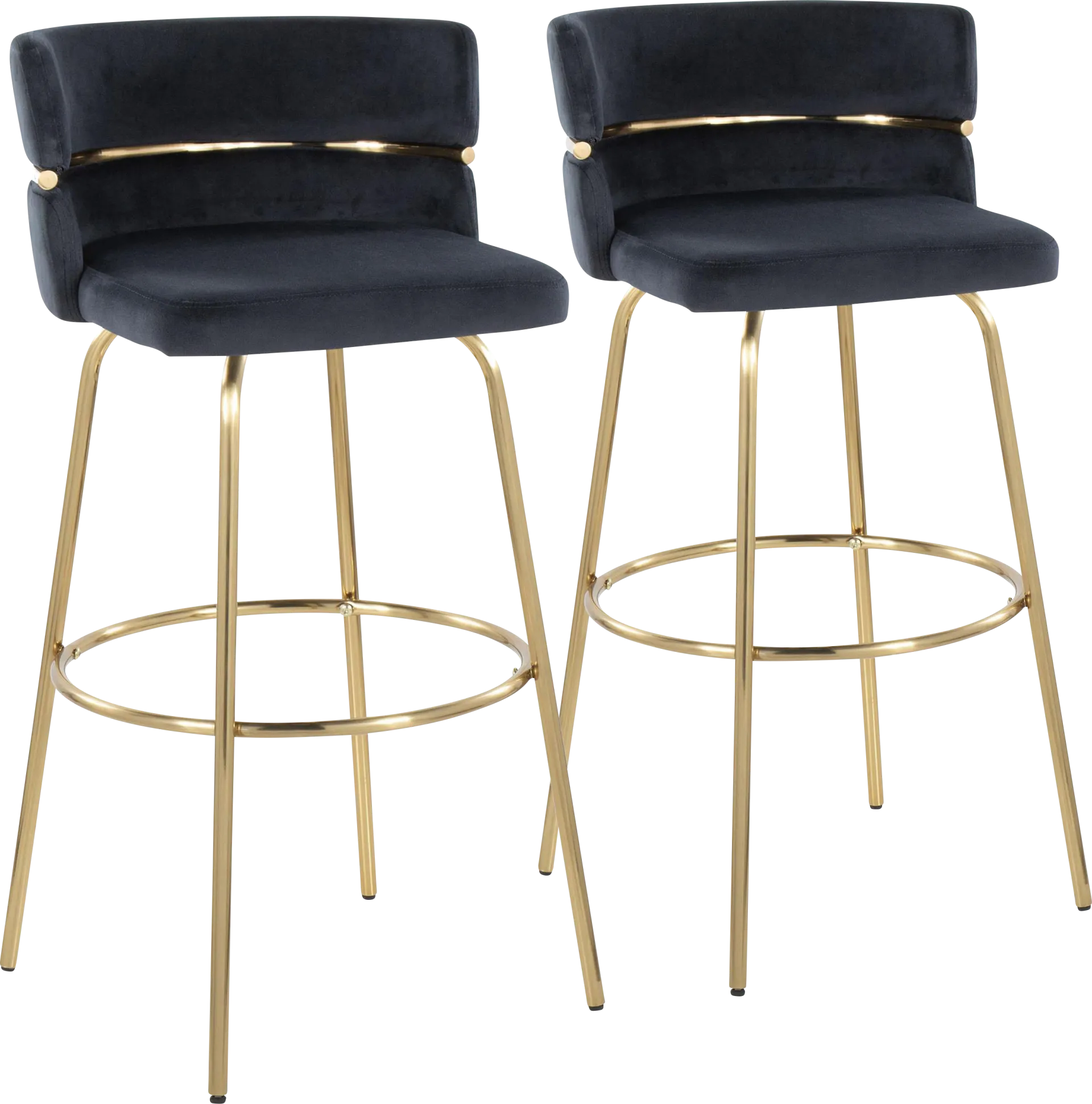 Percivale III Black Swivel Barstool, Set of 2 - Image 1
