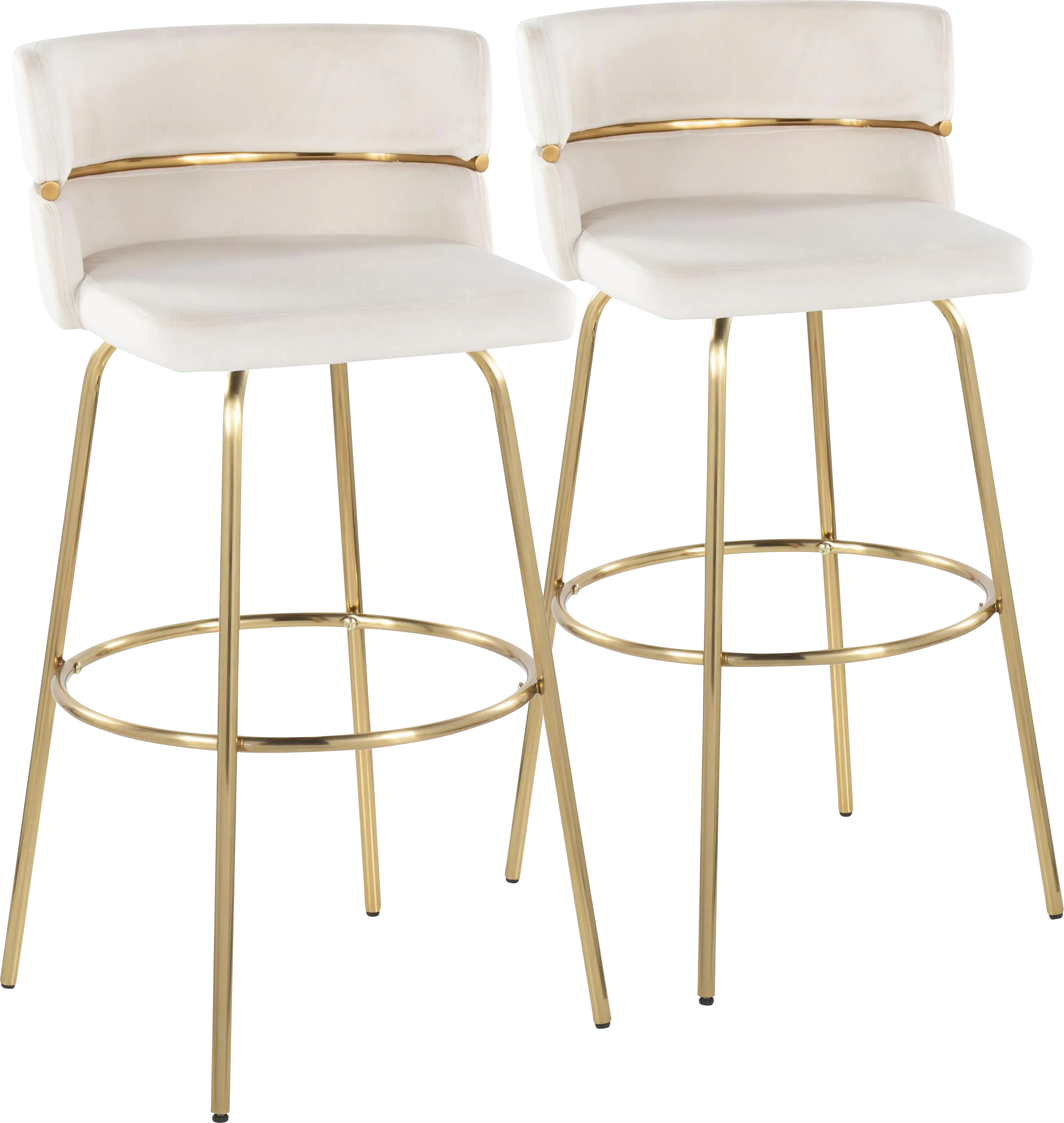 Percivale III Cream Swivel Barstool, Set of 2 - Thumbnail - Image 1