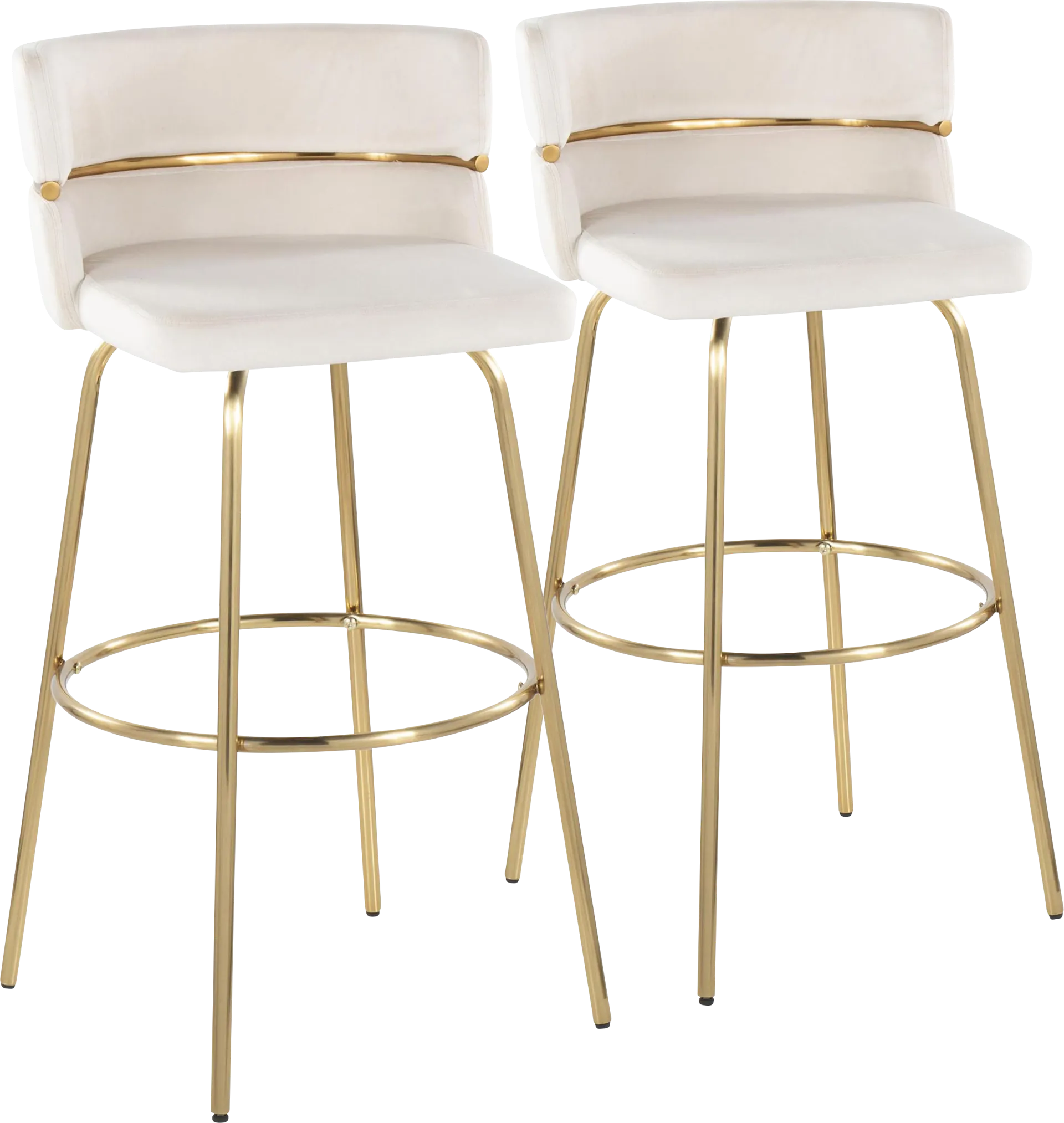 Percivale III Cream Swivel Barstool, Set of 2 - Image 1