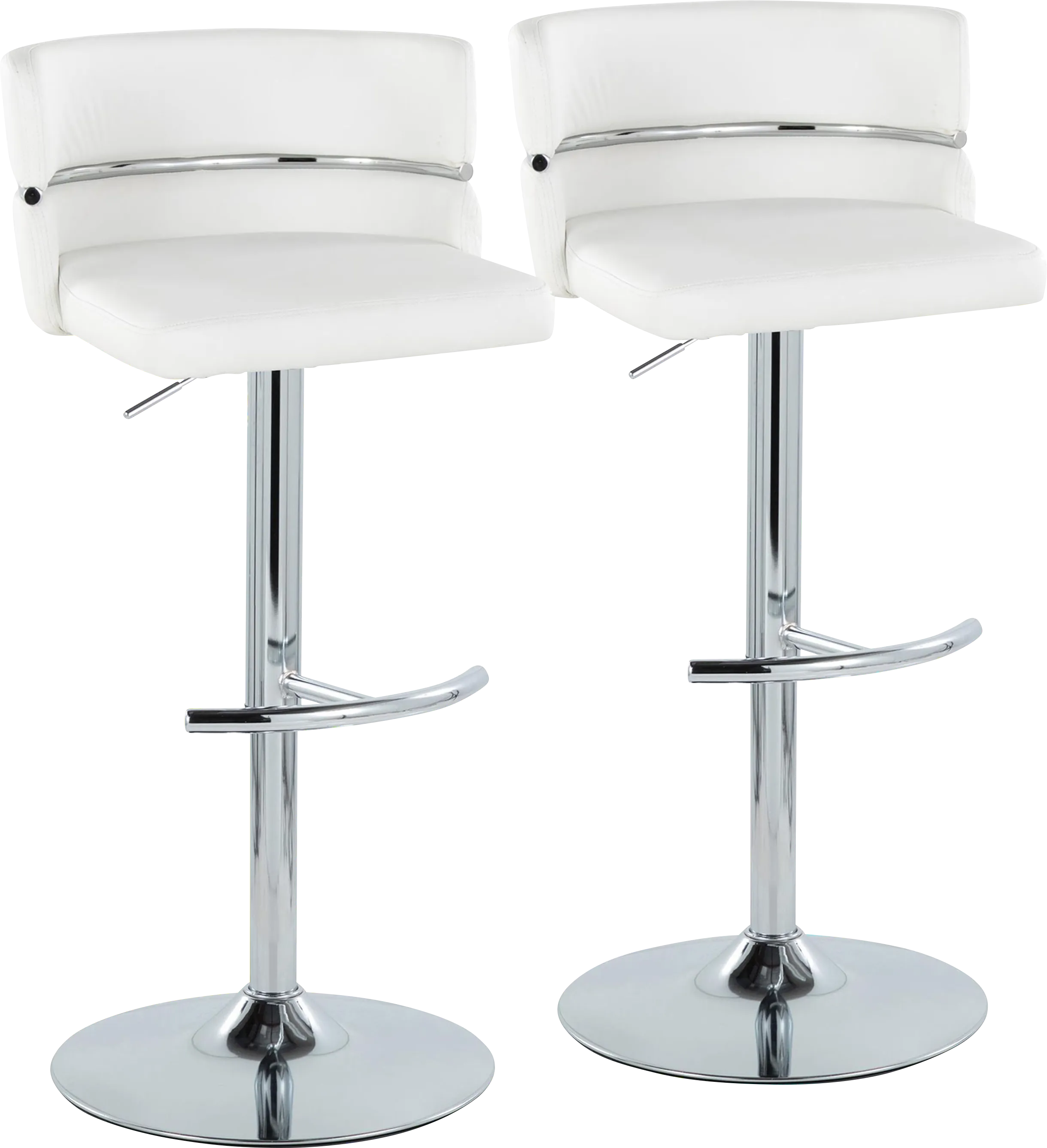 Percivale IV White Adjustable Barstool, Set of 2 - Thumbnail - Image 1