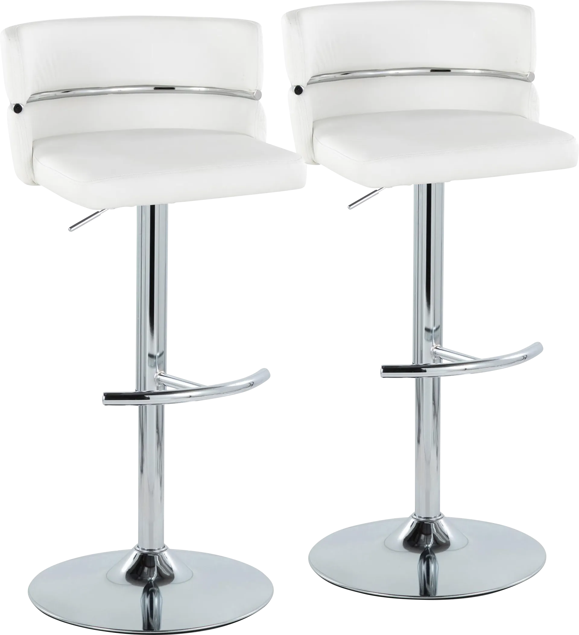Percivale IV White Adjustable Barstool, Set of 2 - Image 1