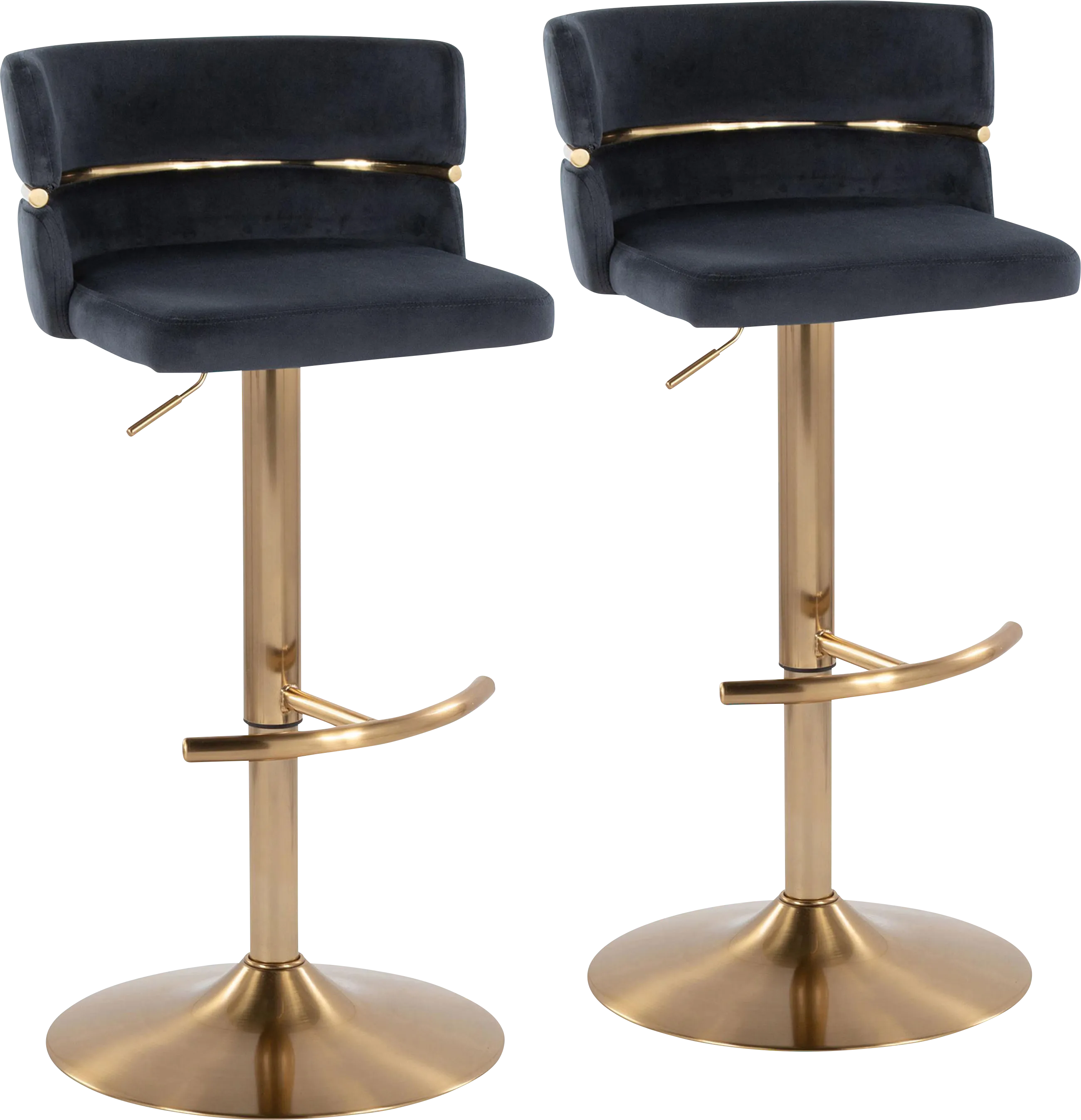 Percivale VI Black Adjustable Barstool, Set of 2 - Thumbnail - Image 1