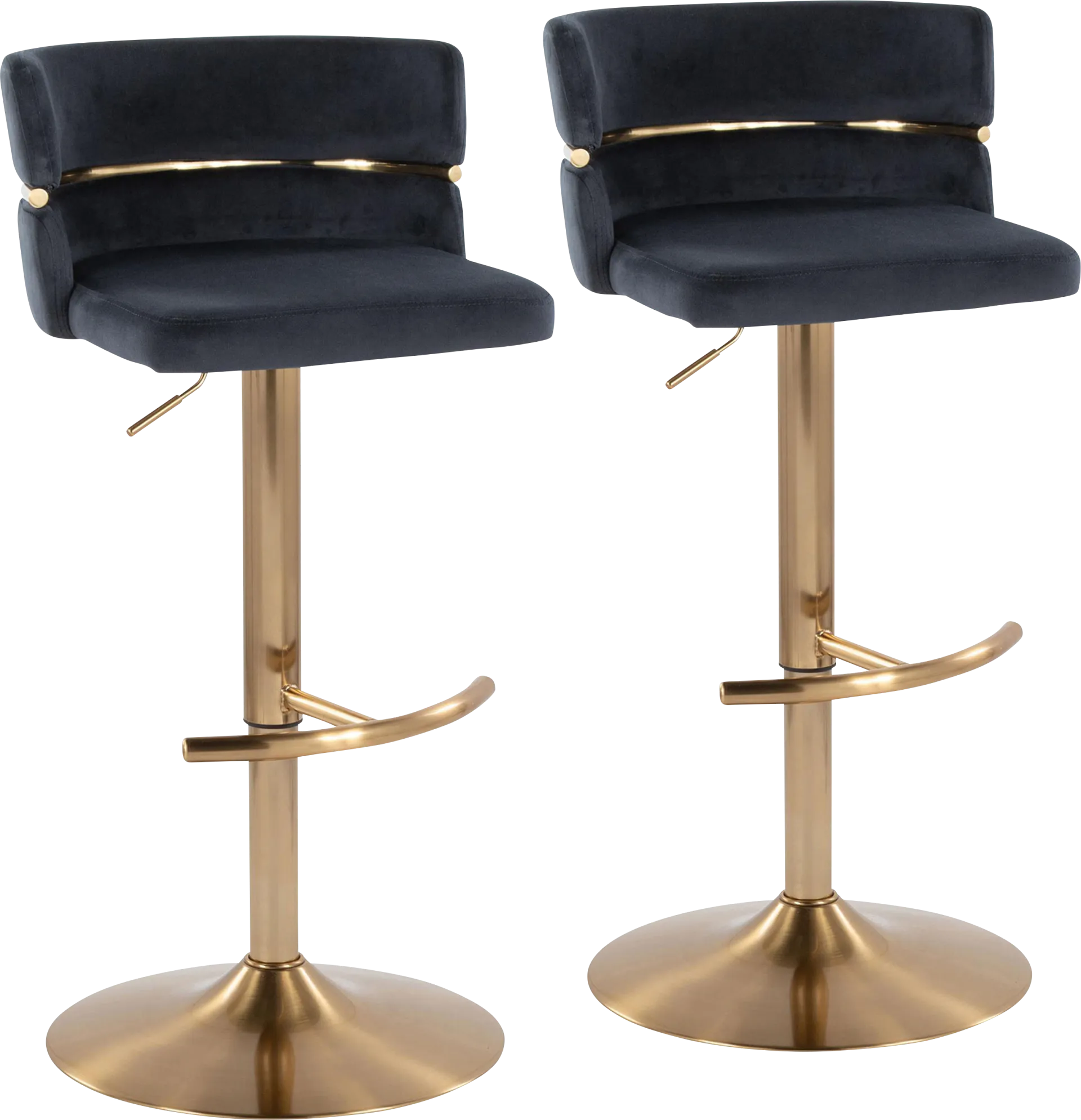Percivale VI Black Adjustable Barstool, Set of 2 - Image 1