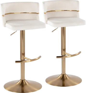 Percivale VI Cream Adjustable Barstool, Set of 2