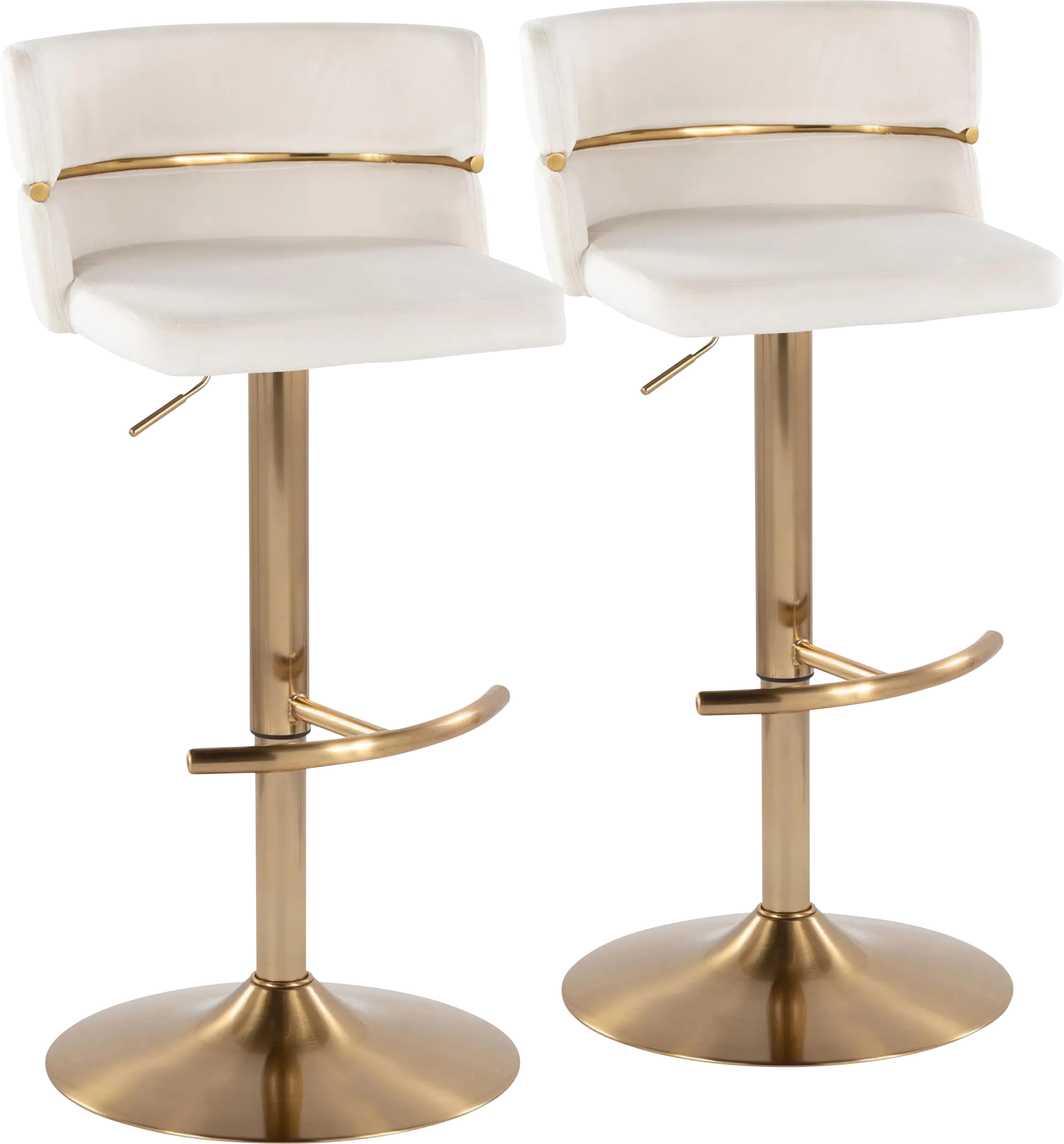 Percivale VI Cream Adjustable Barstool, Set of 2