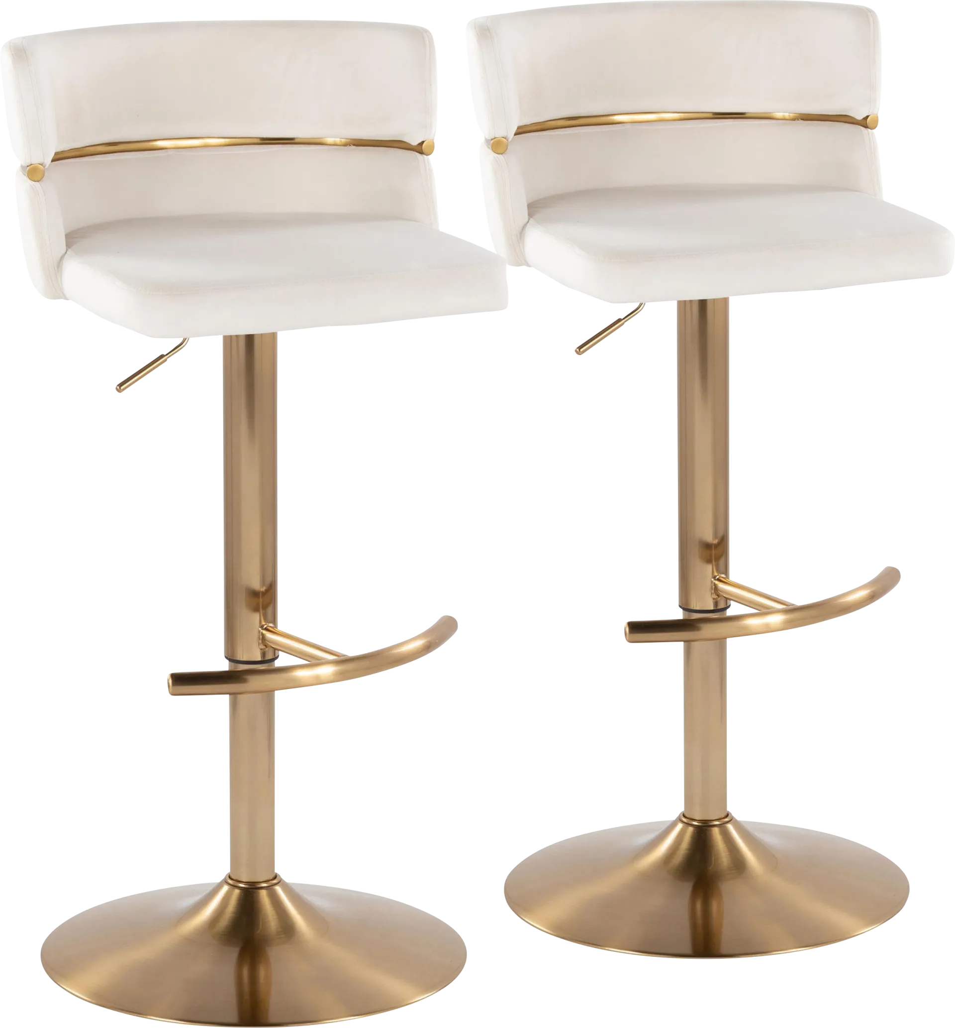 Percivale VI Cream Adjustable Barstool, Set of 2 - Image 1