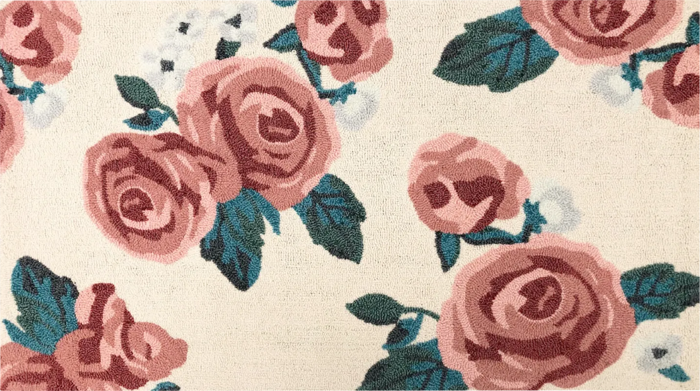 Kids Enchanted Roses Cream 2'8 x 4'8 Rug