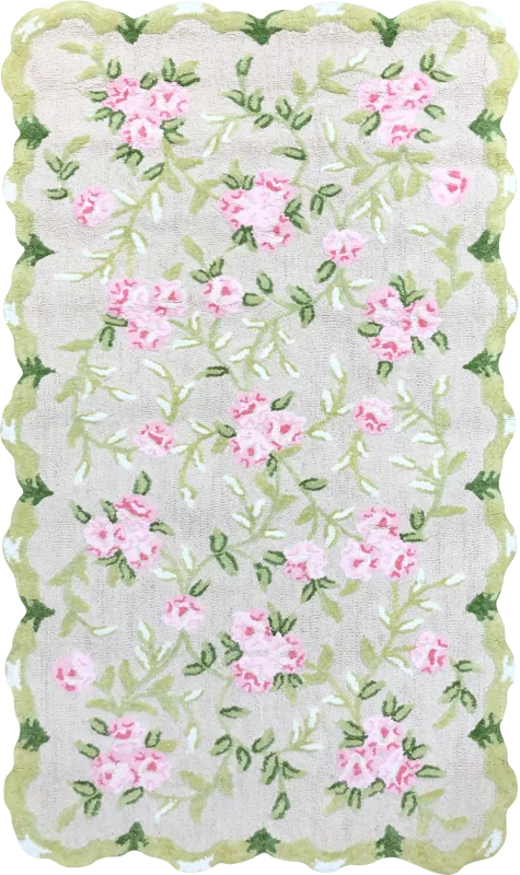 Kids Rose Garden Green 2'8 x 4'8 Rug