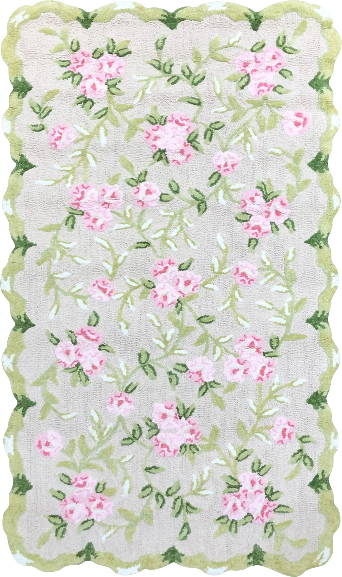 Kids Rose Garden Green 2'8 x 4'8 Rug - Image 1