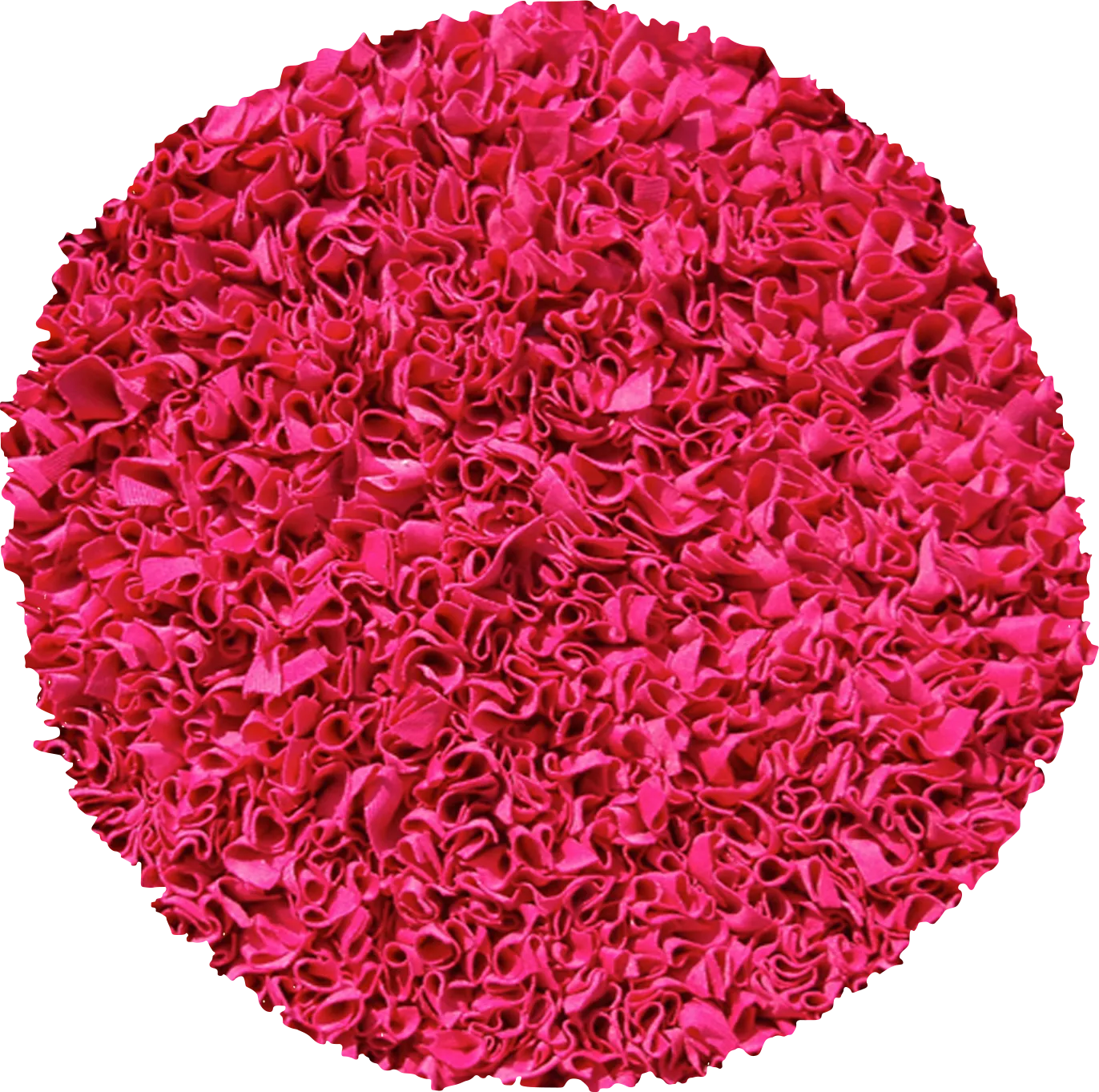 Kids Fuzzy Clouds Raspberry 4' Round Rug - Thumbnail - Image 1