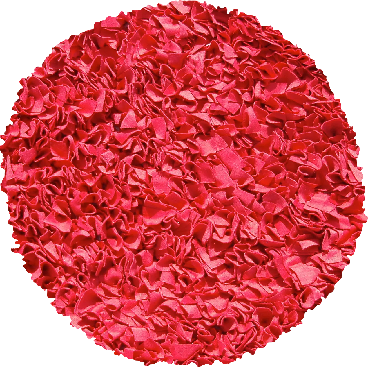 Kids Fuzzy Clouds Red 4' Round Rug - Image 1