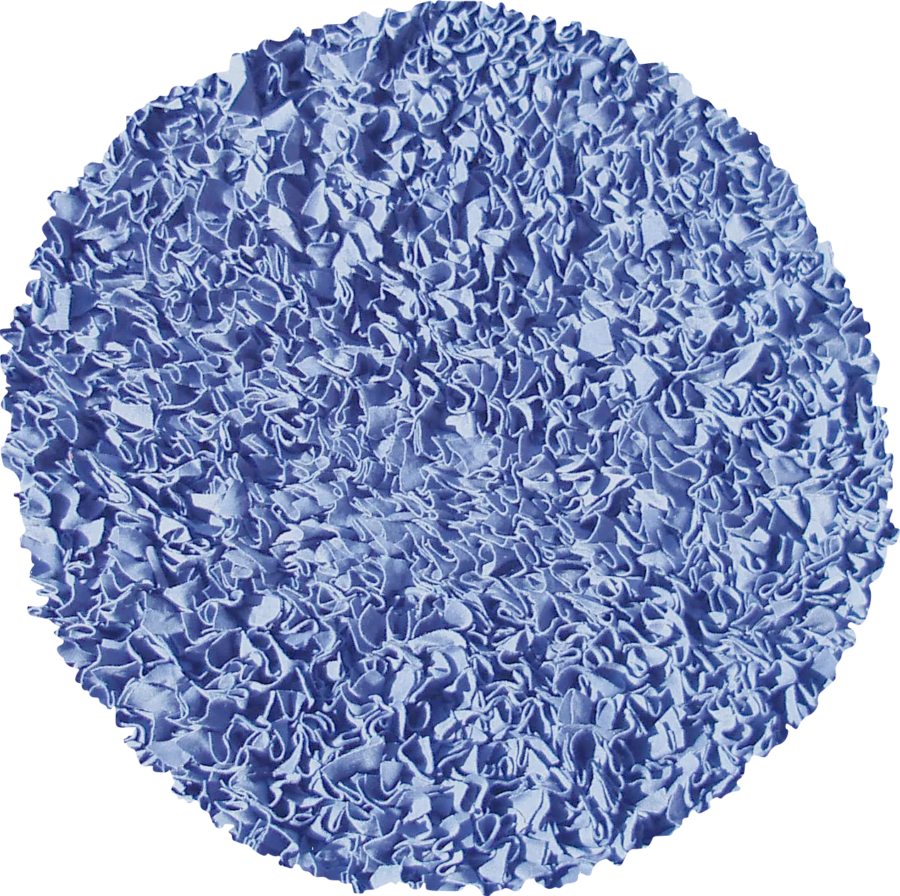 Kids Fuzzy Clouds Dark Blue 4' Round Rug - Thumbnail - Image 1