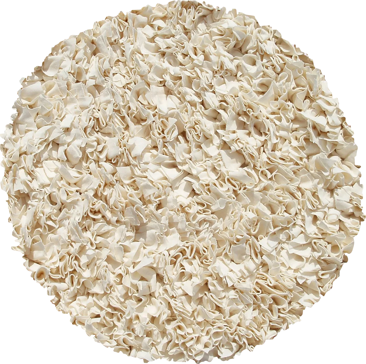Kids Fuzzy Clouds Cream 4' Round Rug - Image 1