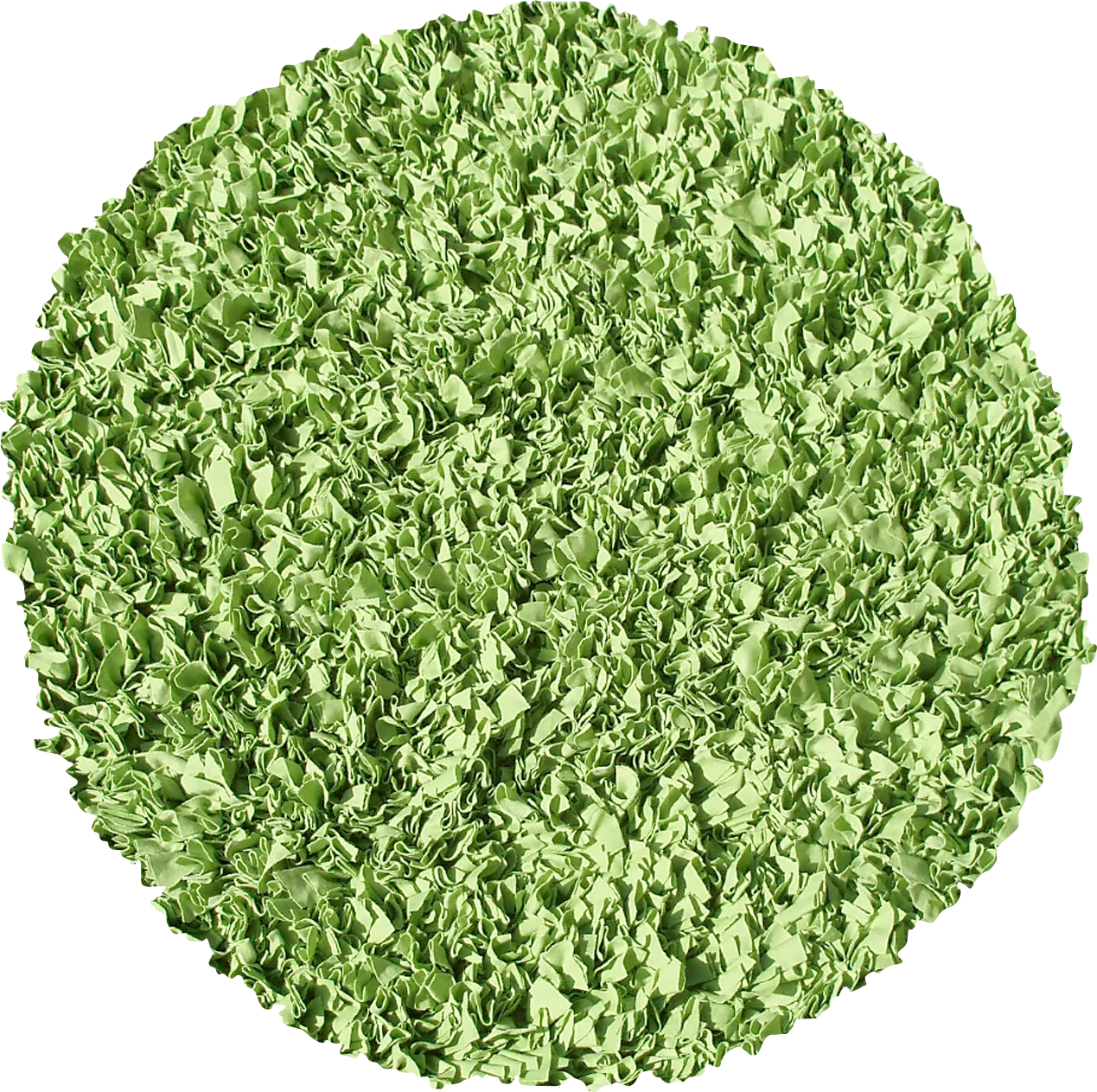 Kids Fuzzy Clouds Lime 4' Round Rug - Image 1