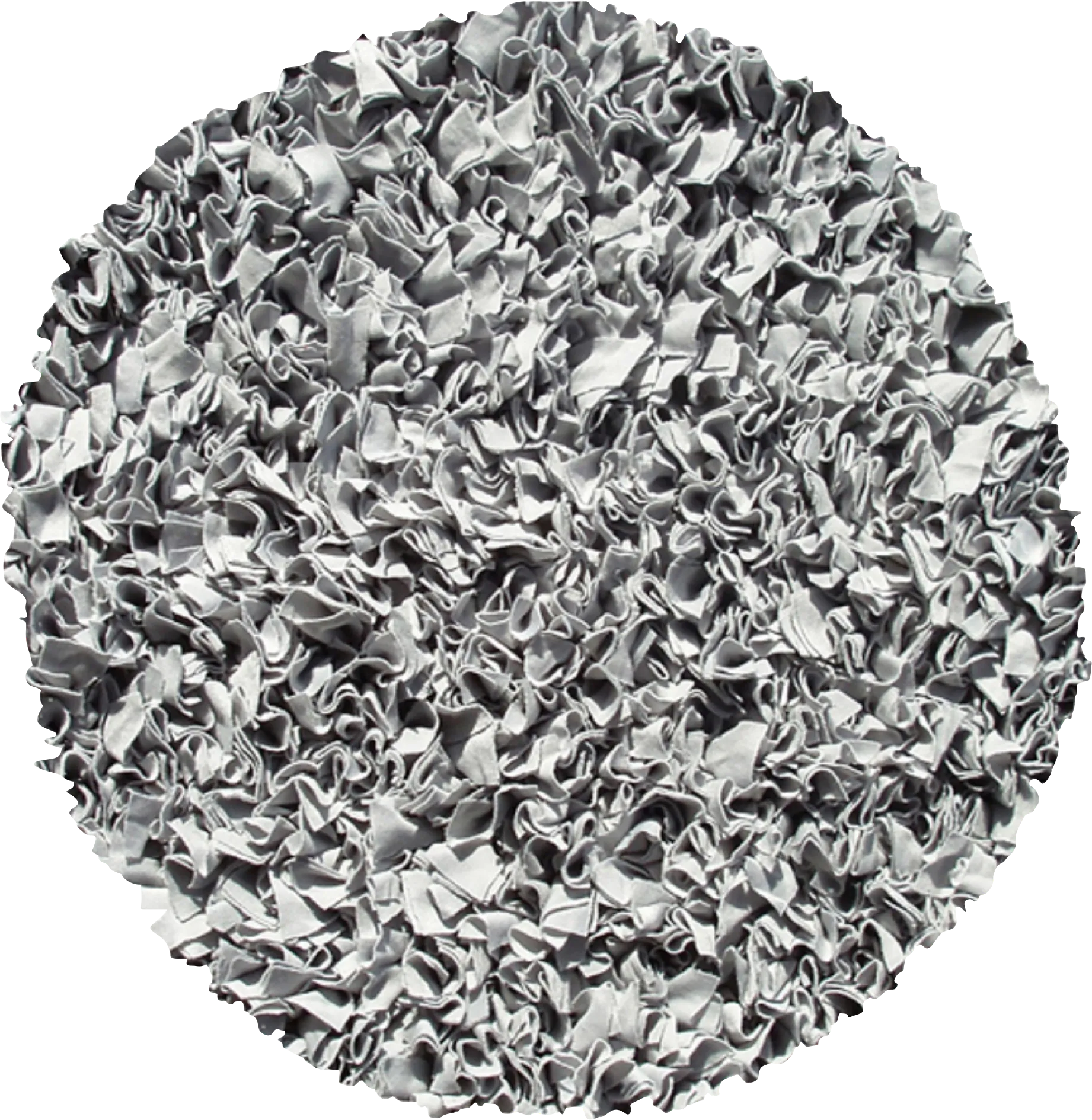 Kids Fuzzy Clouds Silver 4' Round Rug - Image 1