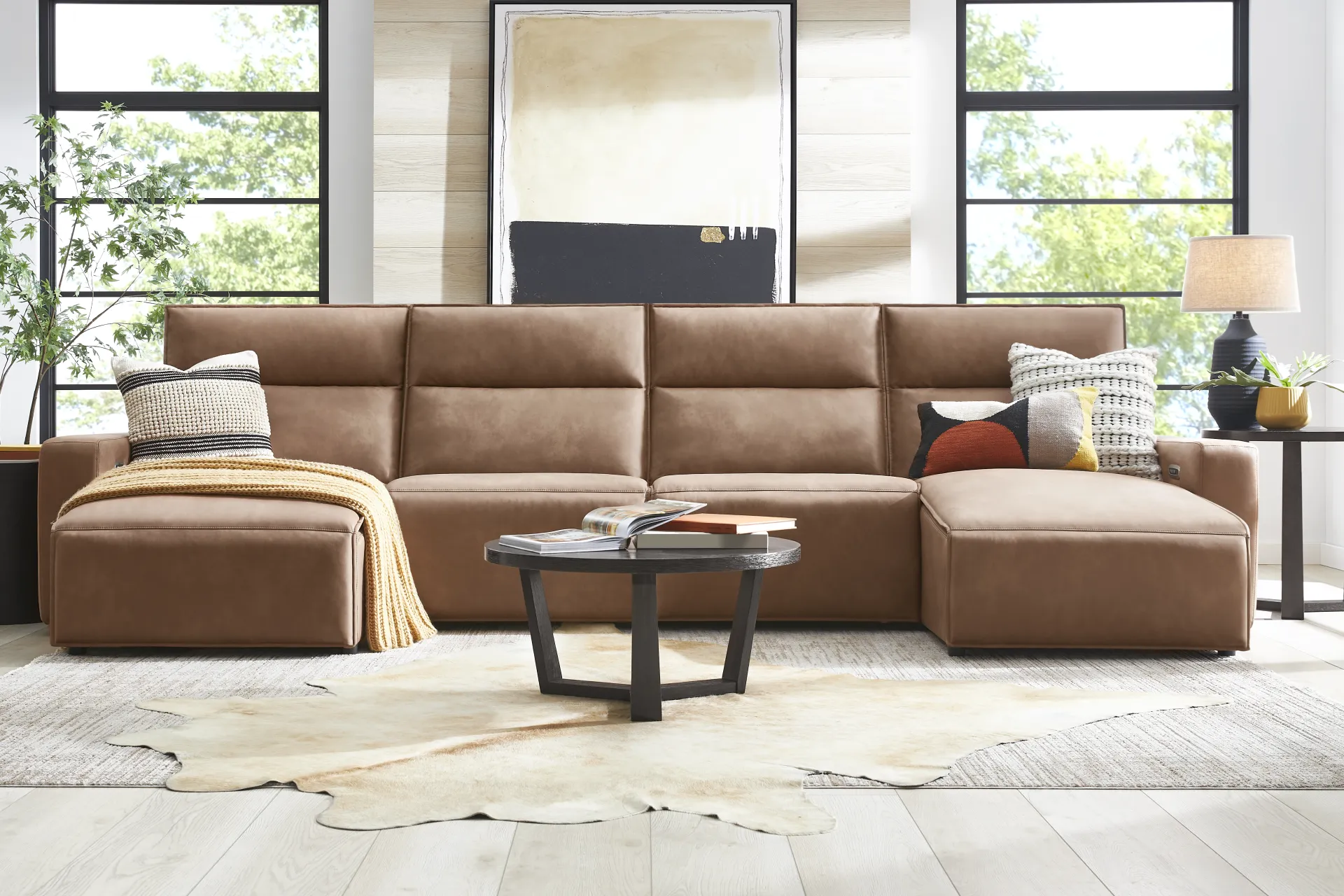Saddle 4 Pc Dual Power Reclining ModularTwo - Image 1