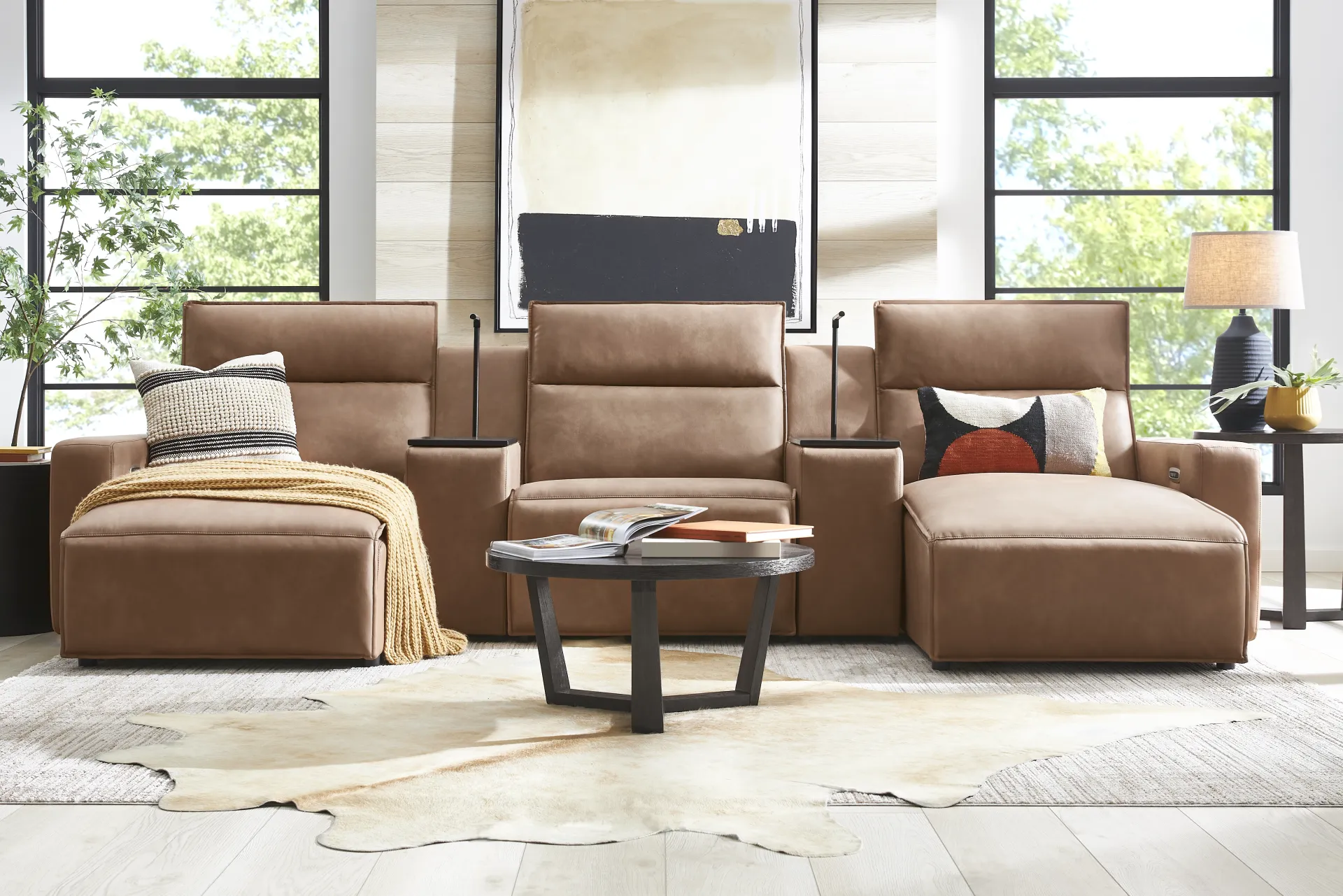Saddle 5 Pc Dual Power Reclining ModularTwo - Image 1