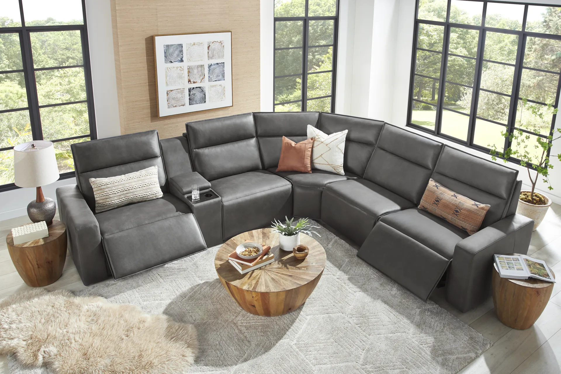 Charcoal 6 Pc Dual Power Reclining ModularTwo - Image 1