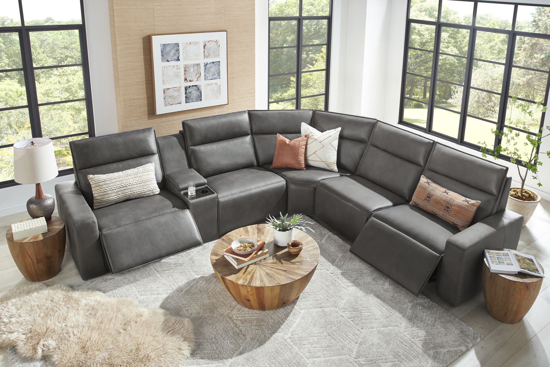 Charcoal 6 Pc Dual Power Reclining ModularTwo - Image 2