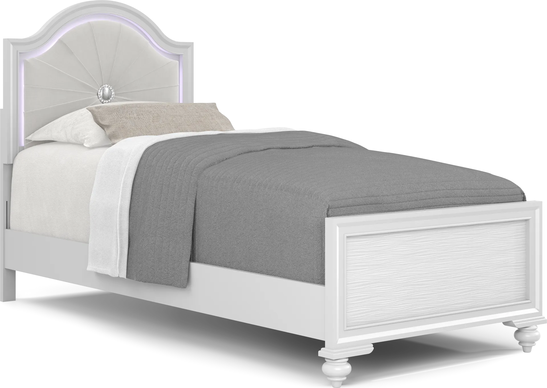 Kids Evangeline White 5 Pc Twin Lighted Upholstered Bedroom - Image 2