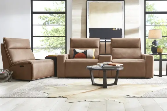 Saddle 3 Pc Dual Power Reclining ModularTwo