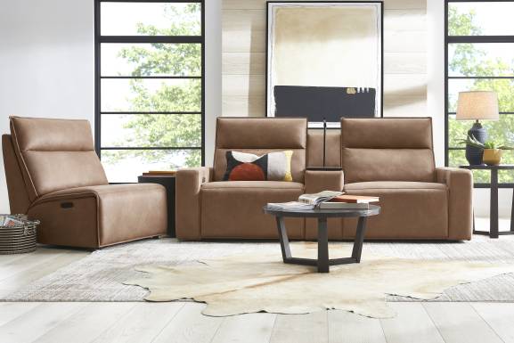 Saddle 3 Pc Dual Power Reclining ModularTwo