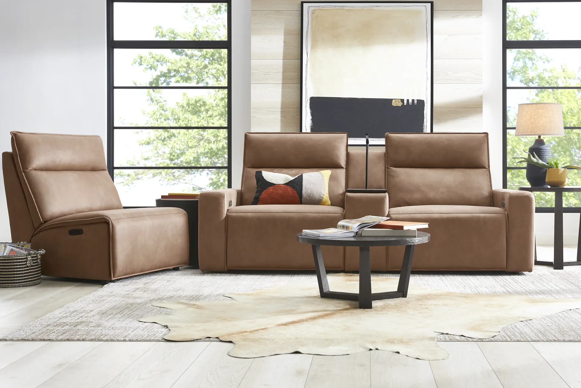 Saddle 3 Pc Dual Power Reclining ModularTwo - Image 1