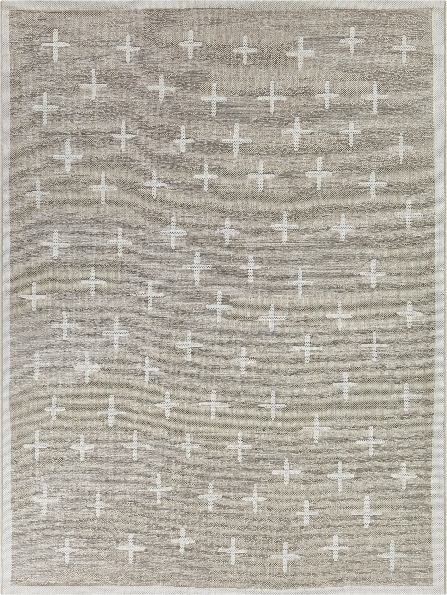 Korsa Tan 5'3 x 7 Indoor/Outdoor Rug - Thumbnail - Image 1