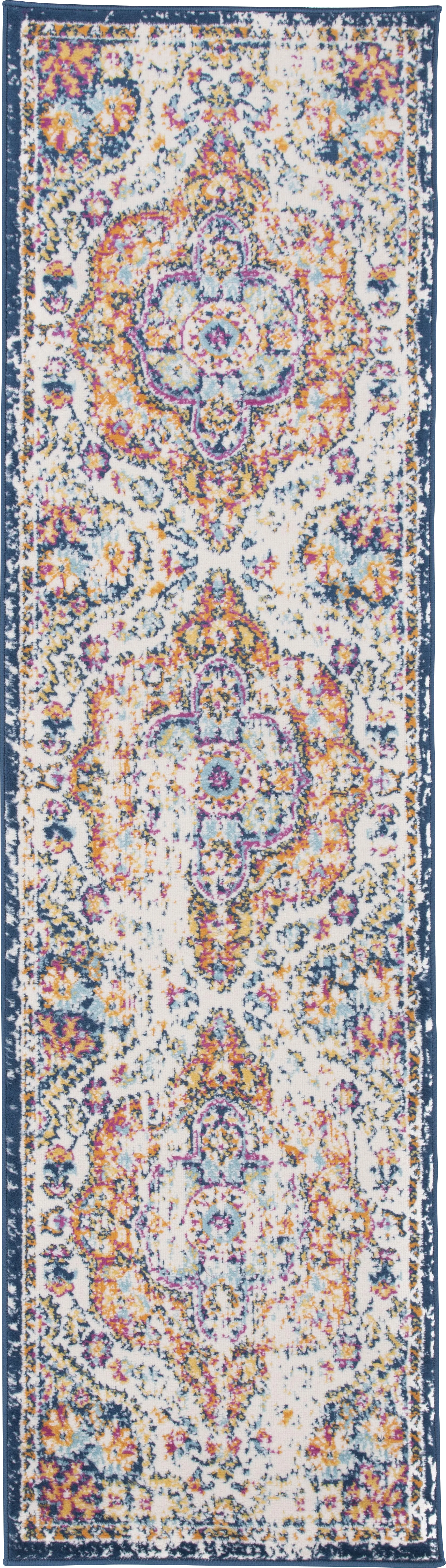Jeman Blue 2' x 7' Runner Rug - Image 1