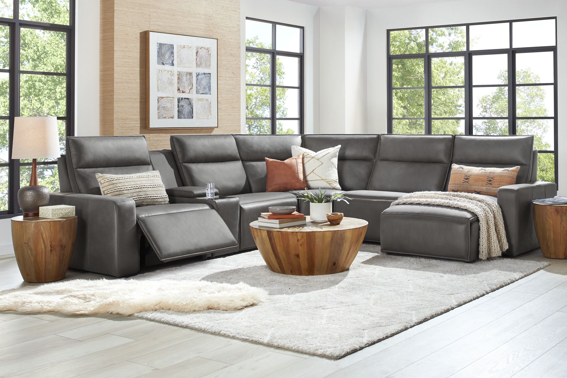 Charcoal 6 Pc Dual Power Reclining ModularTwo - Image 2