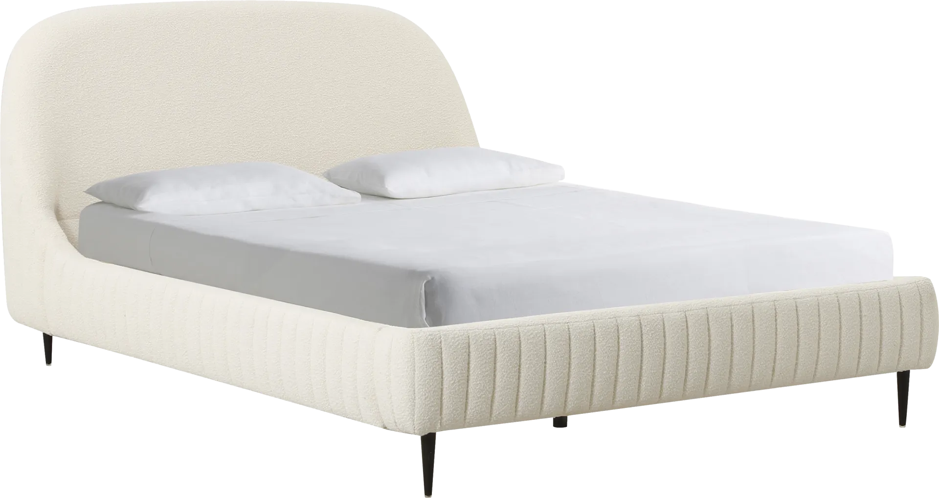 Calstan Cream Queen Upholstered Bed - Image 1