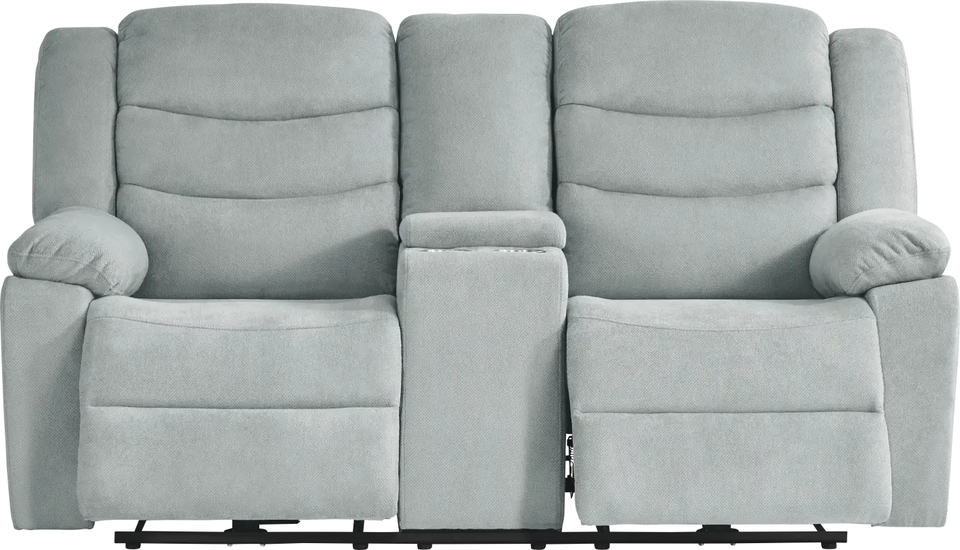 Swansea Mint Power Reclining Console Loveseat