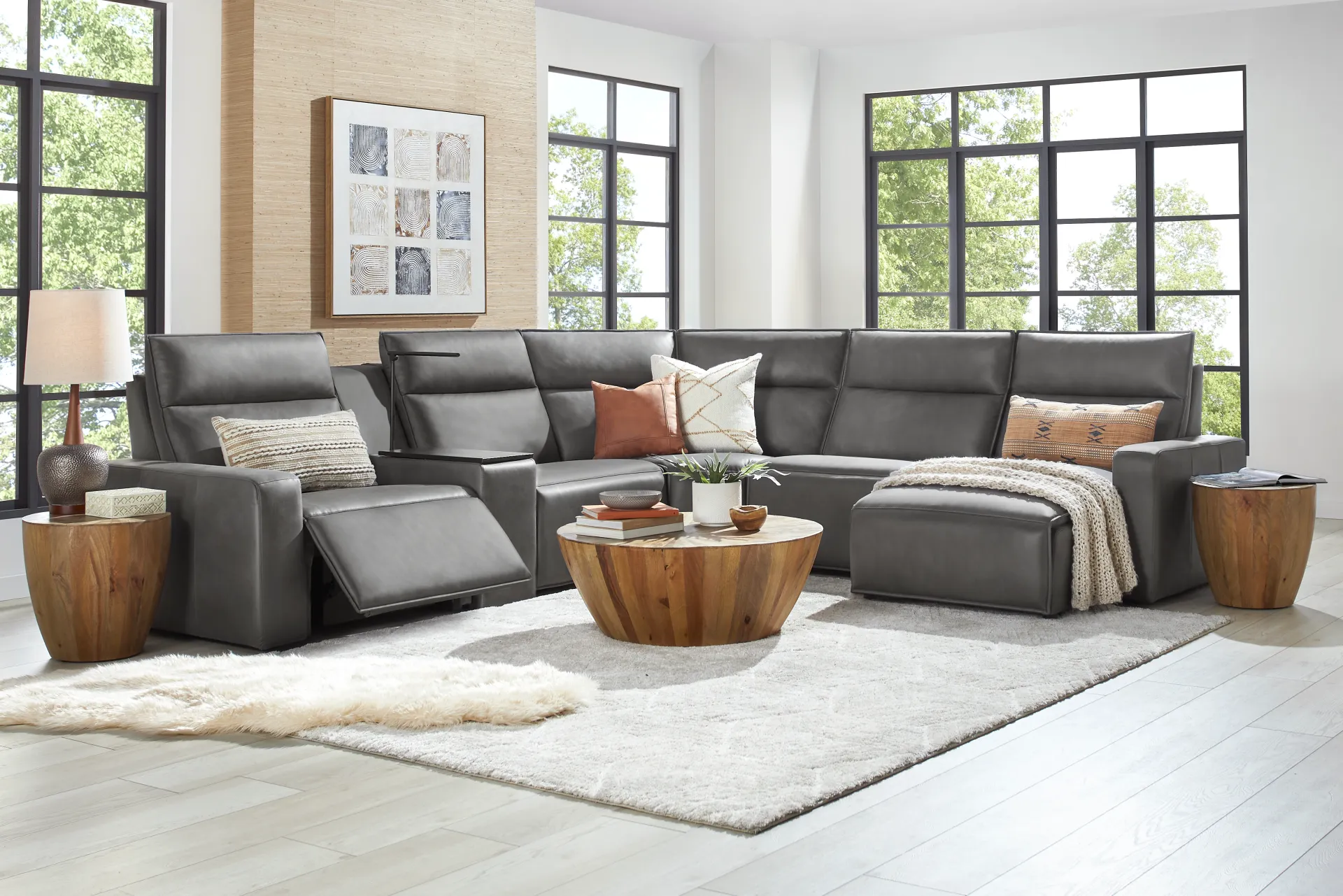 Charcoal 6 Pc Dual Power Reclining ModularTwo - Image 1