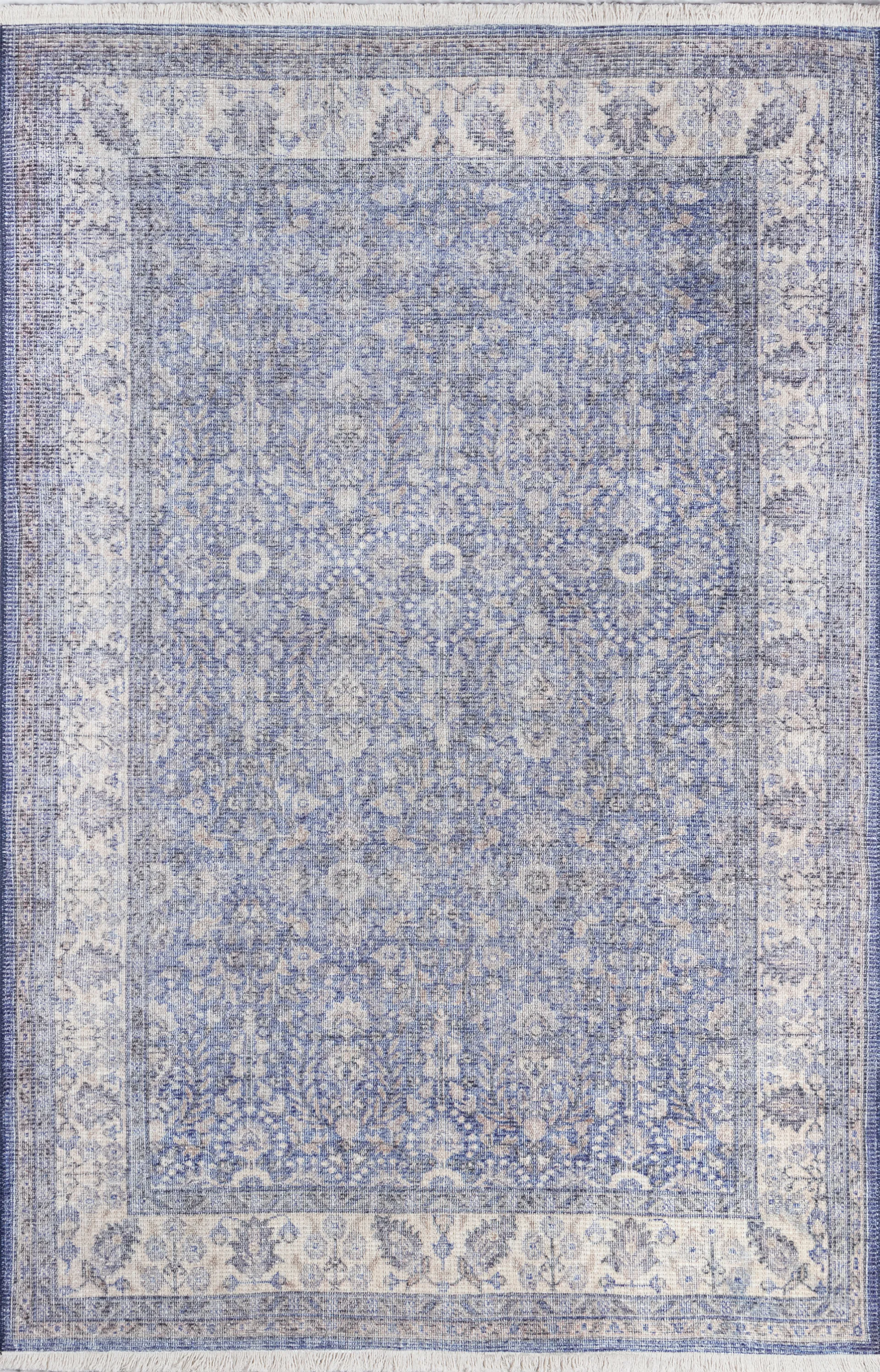 Roseris Blue 5' x 8' Rug - Image 1