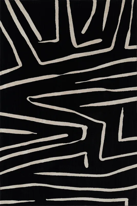 Dismon Black 5'3 x 7'6 Rug