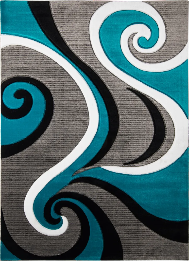 Nermina Turquoise Blue Rug | Rooms to Go