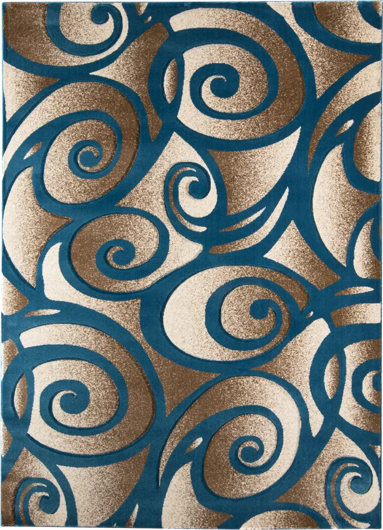 Taulard Blue 7'8 x 10'2 Rug - Thumbnail - Image 1