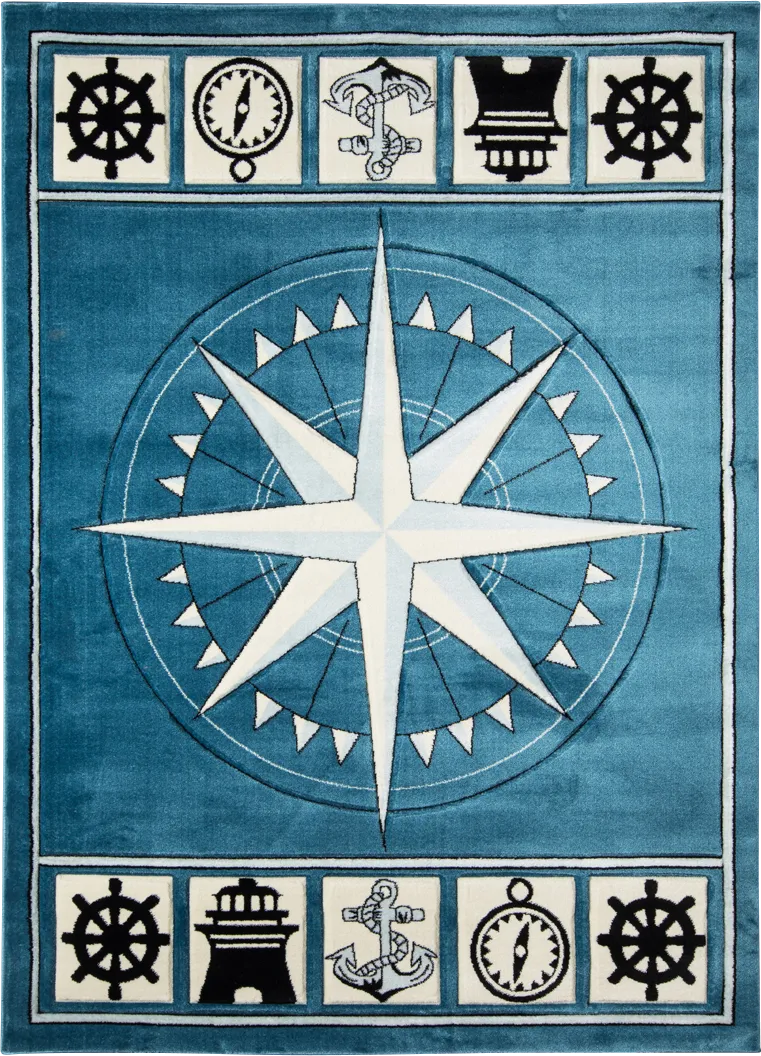 Argelia Blue 7'8 x 10'2 Rug - Thumbnail - Image 1