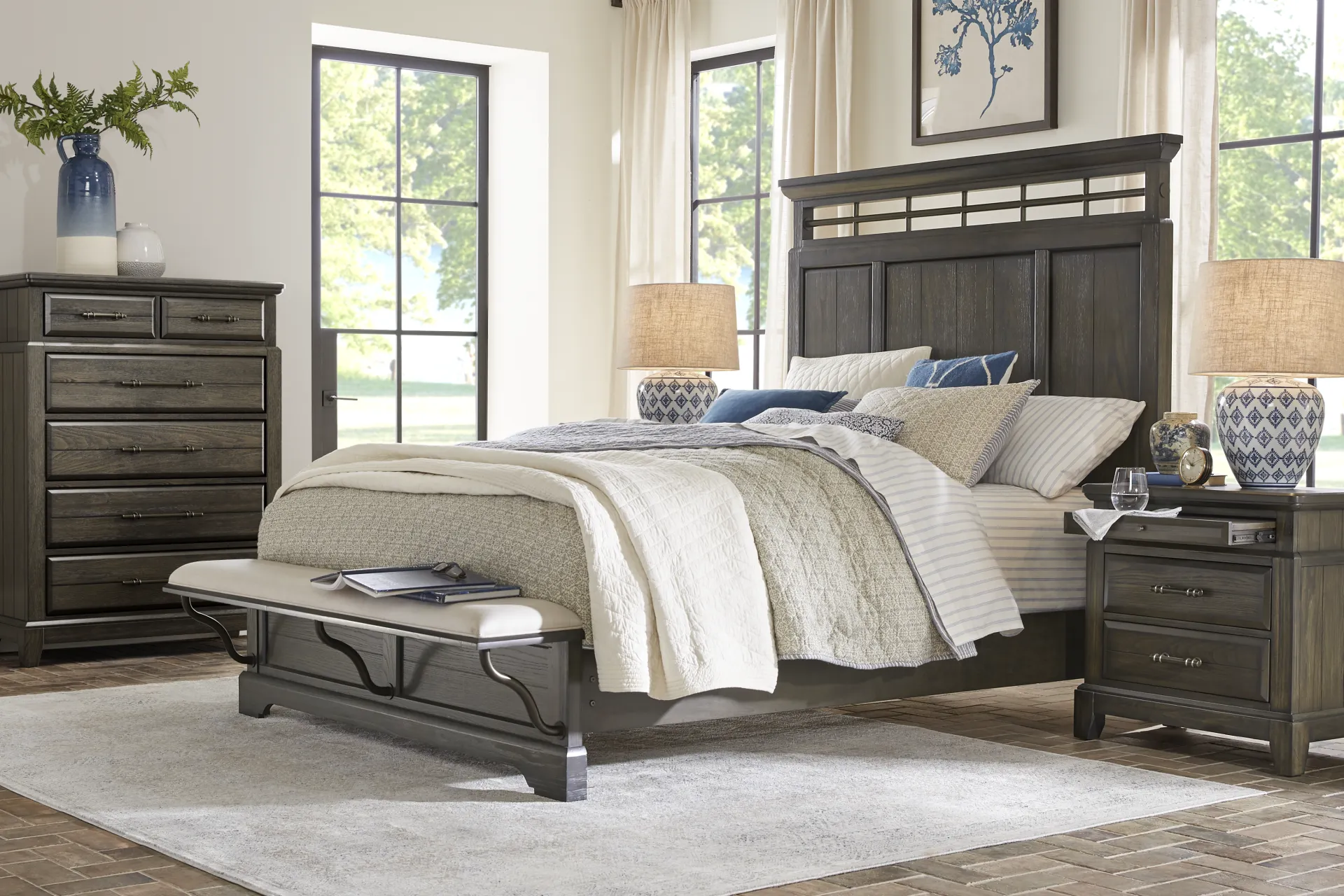 Montana Ridge Brown 3 Pc Queen Panel Bed - Image 1