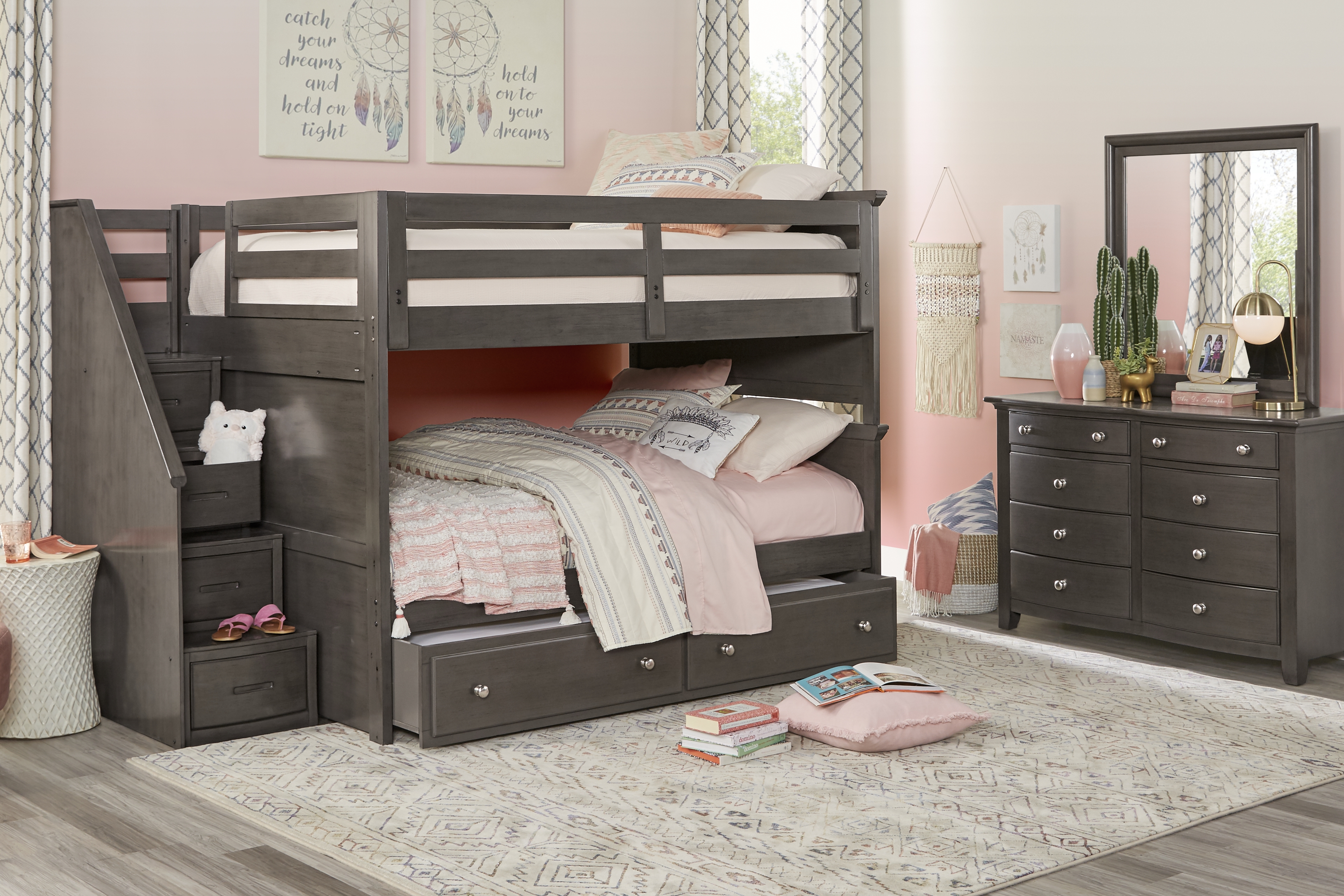 Santa Cruz Gray Full/Full Step Bunk Bed - Thumbnail - Image 2