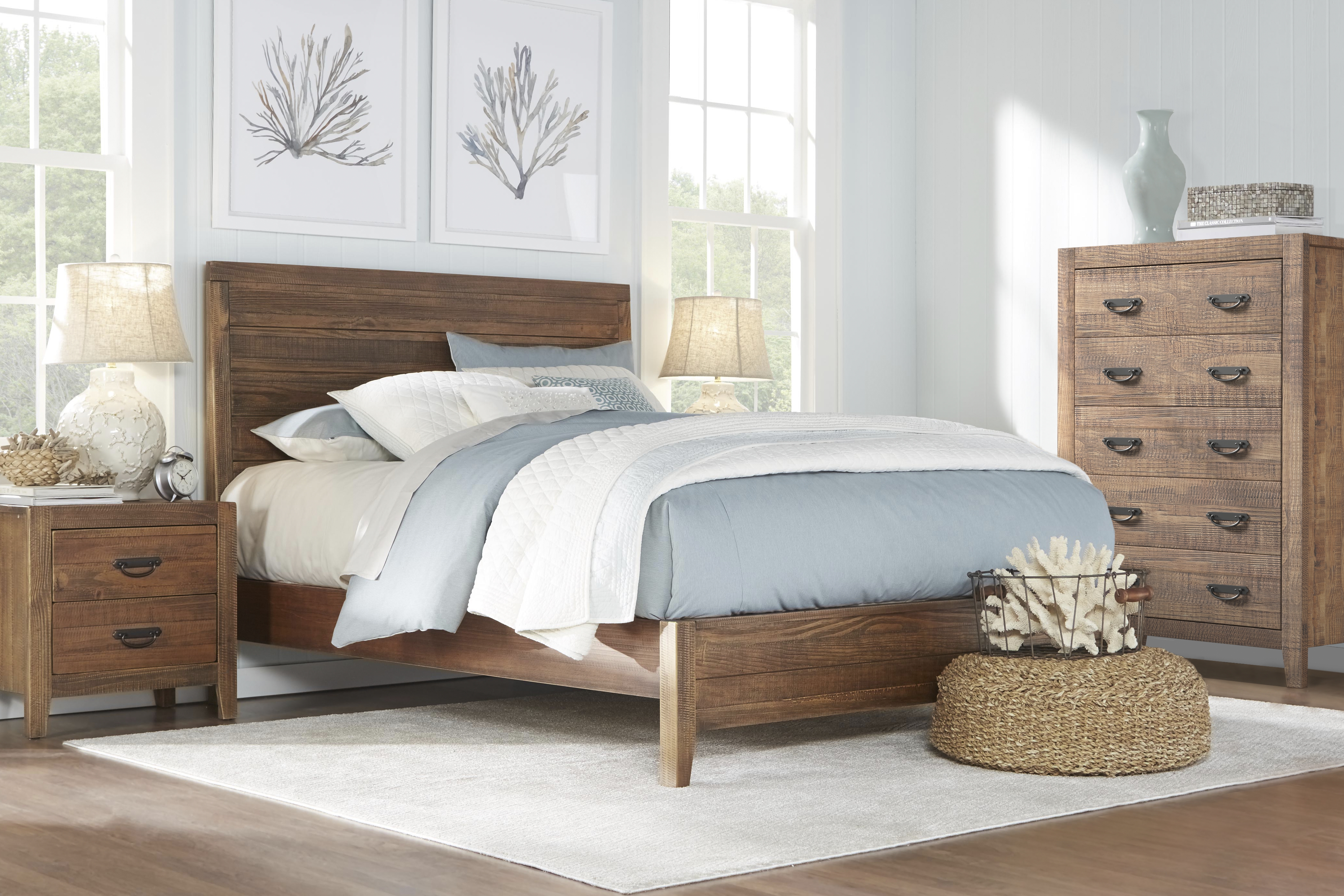 Palm Grove Brown 5 Pc Queen Bedroom - Thumbnail - Image 1