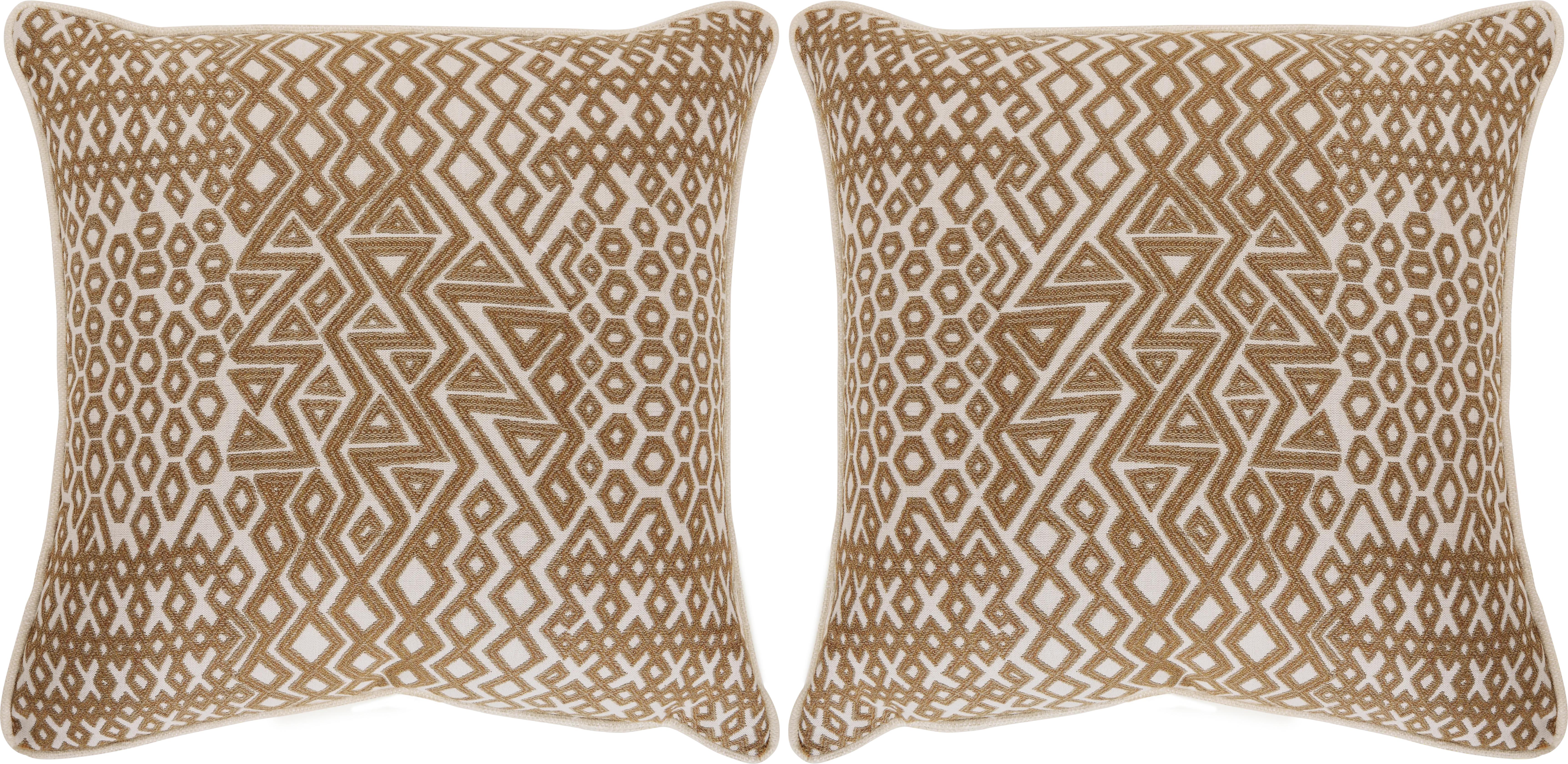 Assembly Cumin Caramel Indoor/Outdoor Accent Pillows, Set of Two - Thumbnail - Image 1