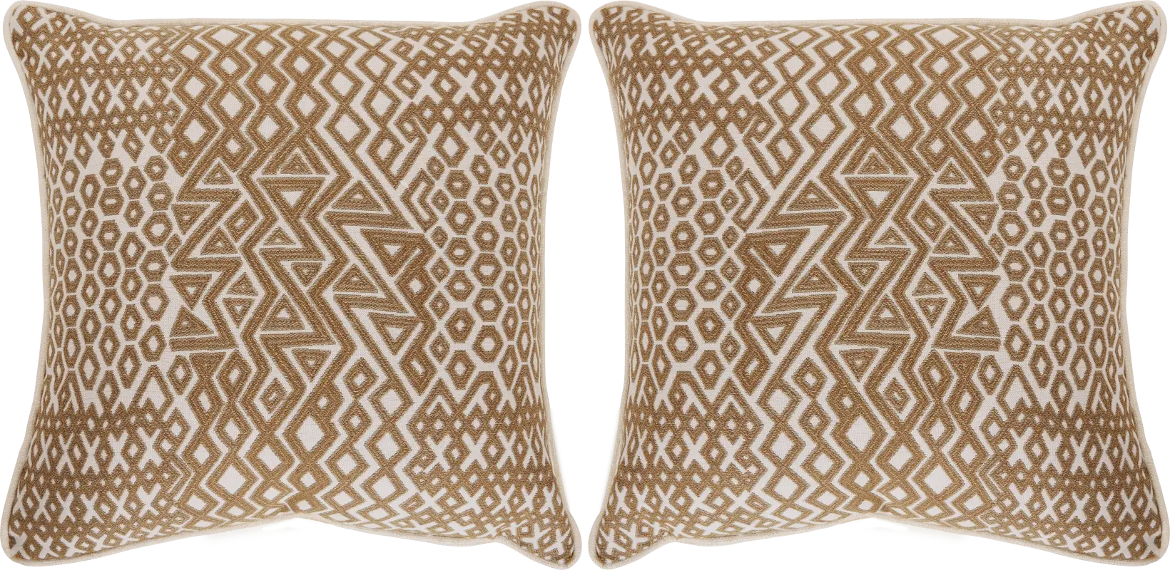 Assembly Cumin Caramel Indoor/Outdoor Accent Pillows, Set of Two