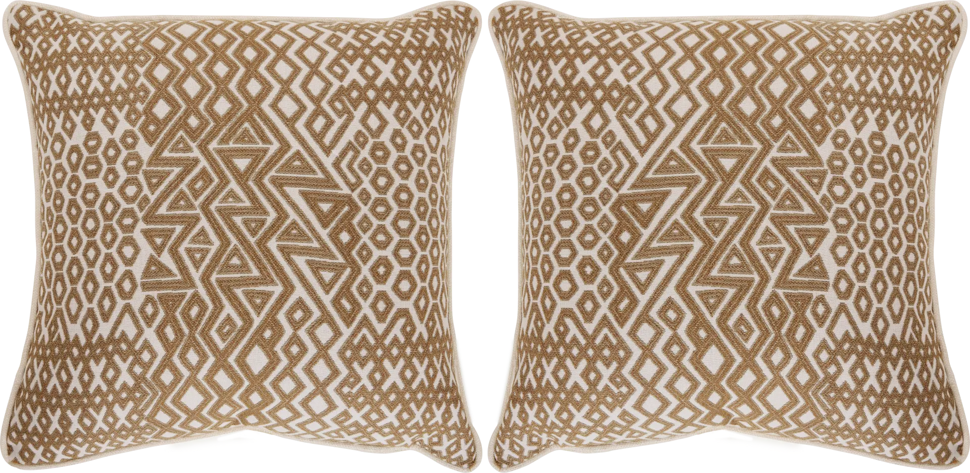 Assembly Cumin Caramel Indoor/Outdoor Accent Pillows, Set of Two