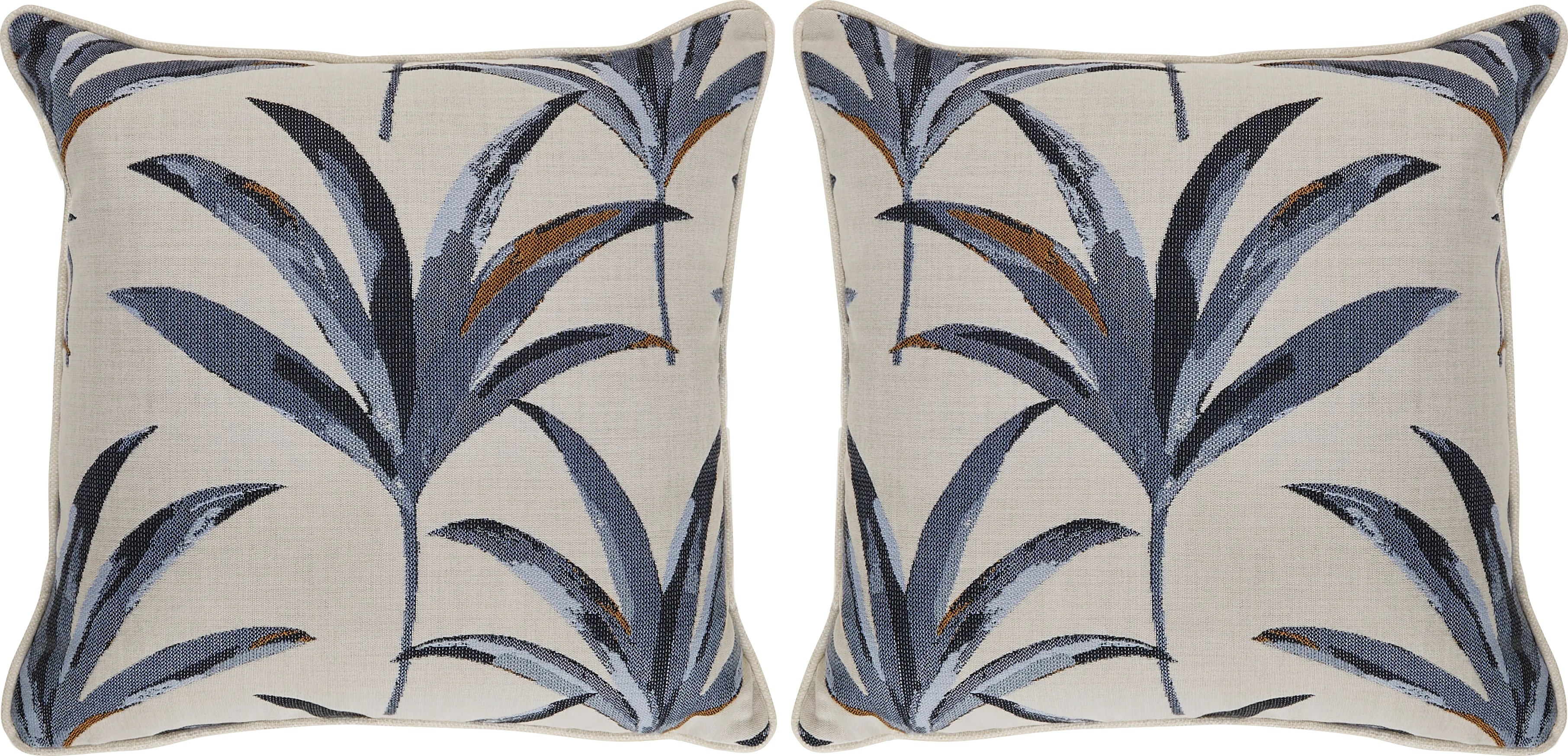 Martinique Beach Blue Indoor/Outdoor Accent Pillows, Set of Two - Thumbnail - Image 1