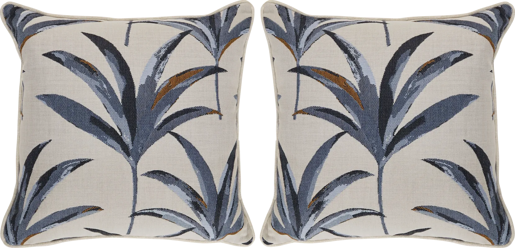 Martinique Beach Blue Indoor/Outdoor Accent Pillows, Set of Two
