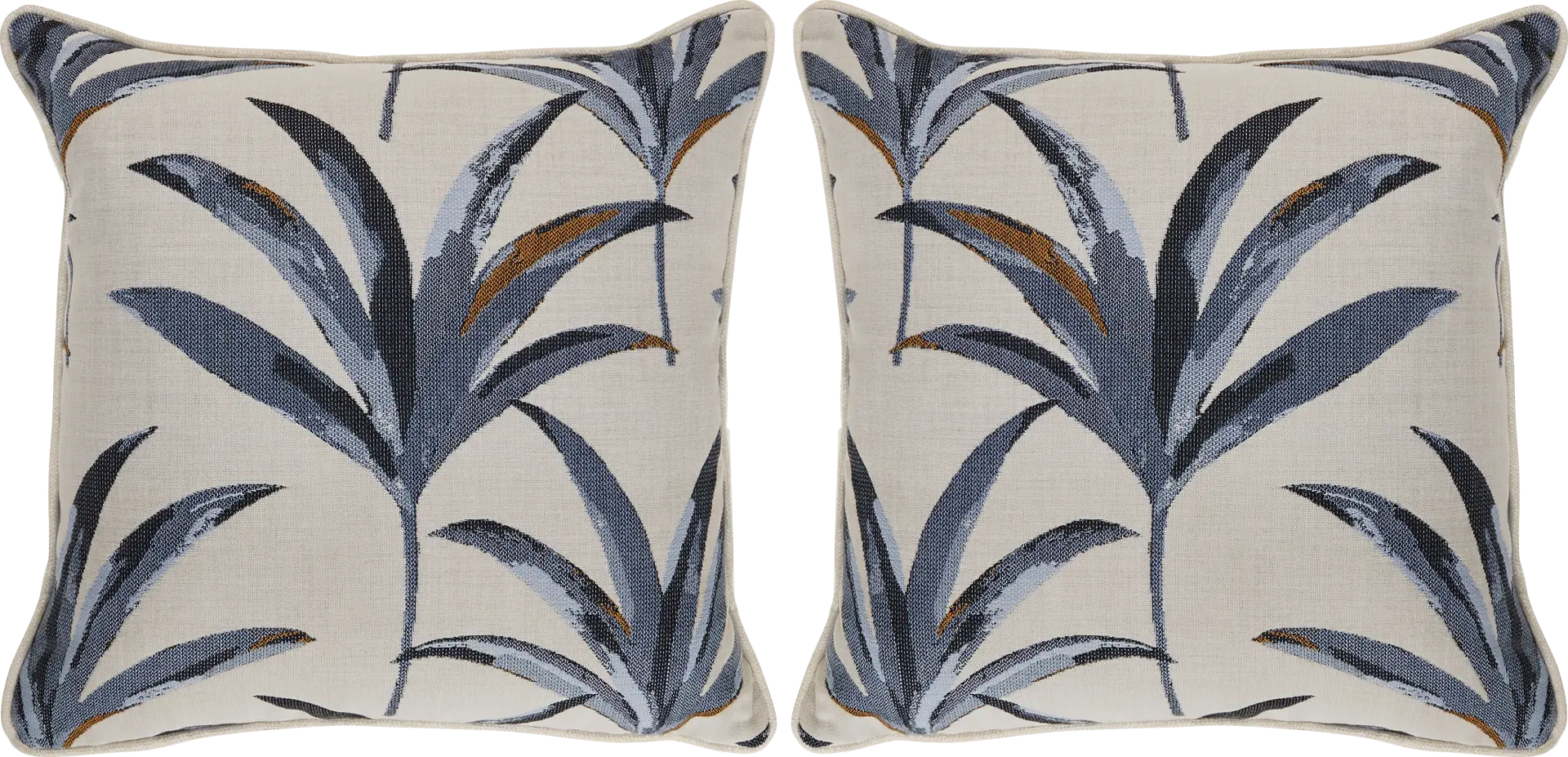 Martinique Beach Blue Indoor/Outdoor Accent Pillows, Set of Two