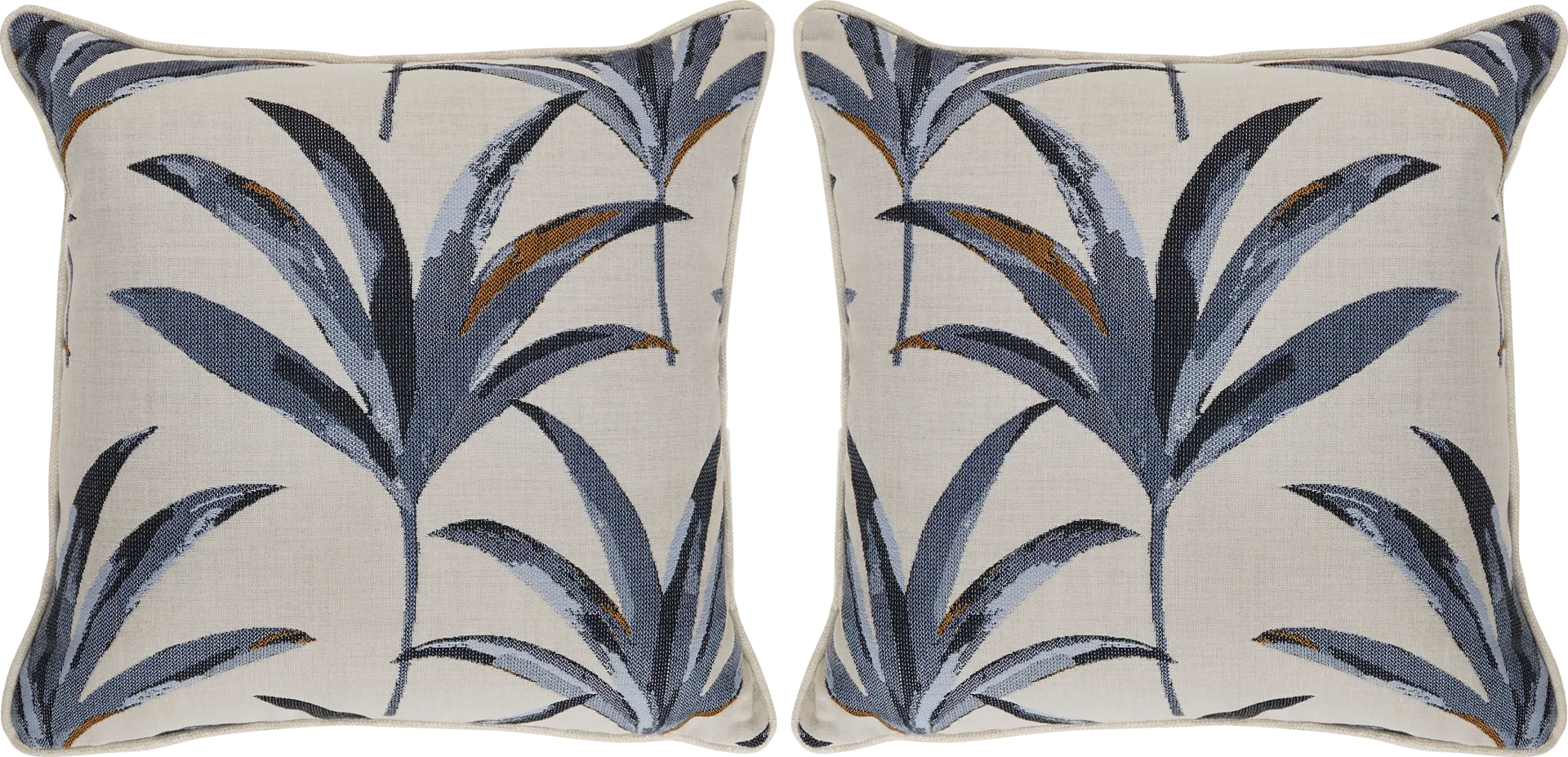 Martinique Beach Blue Indoor/Outdoor Accent Pillows, Set of Two - Image 1